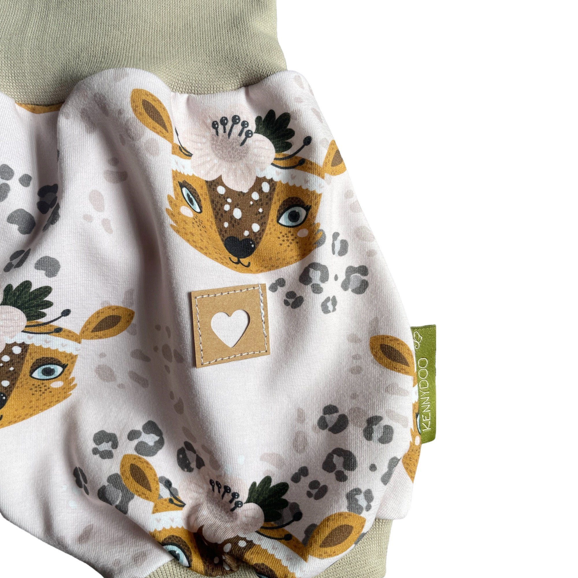 kennydoo Body & Shorts Kinder- Baby Set, Rehlein (Set, 2 teilig) Handgefertigt, mitwachsender Schnitt, weiche Bündchen