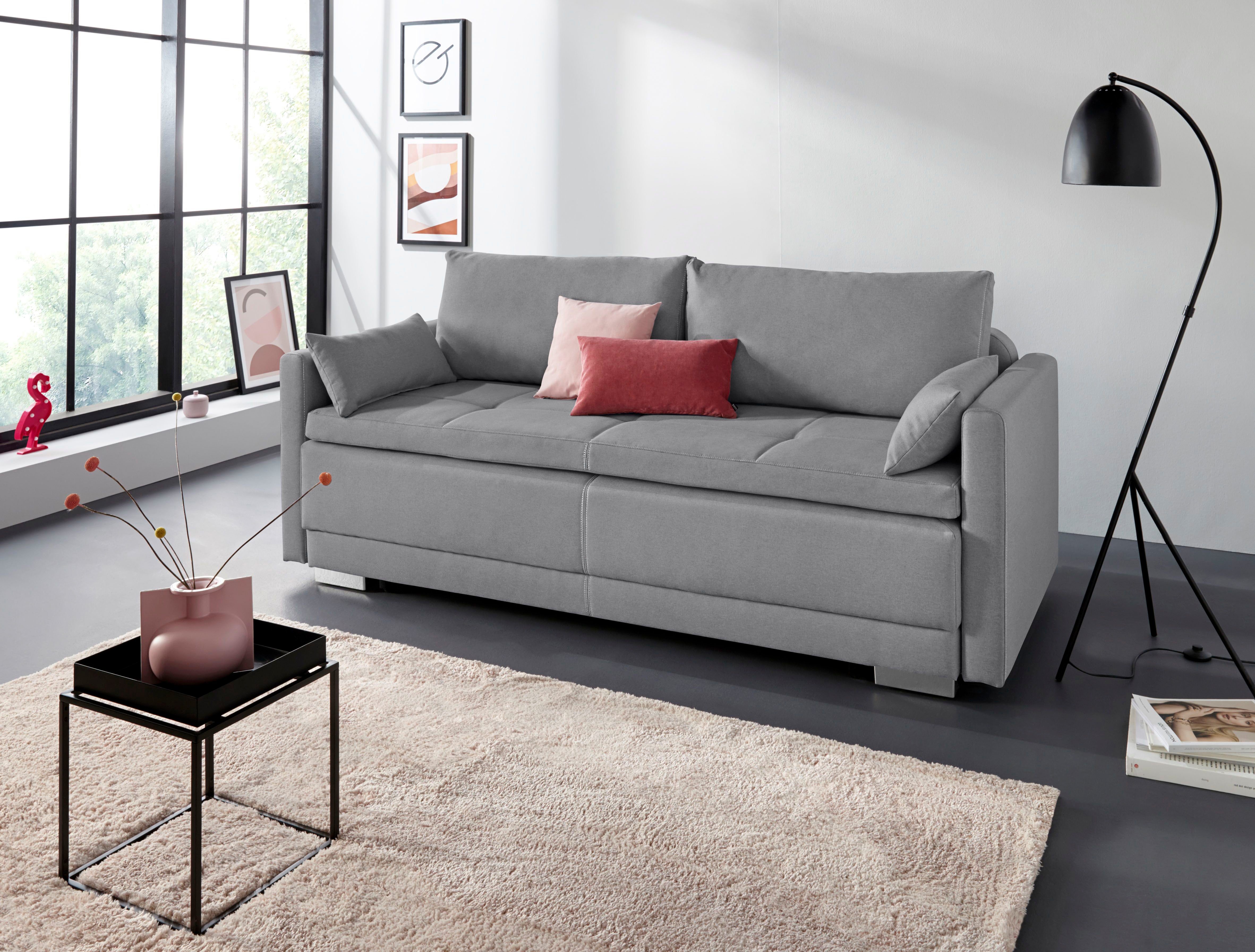 OTTO home Schlafsofa Berlin, mit Boxspringaufbau, Bettfunktion & Bettkasten günstig online kaufen