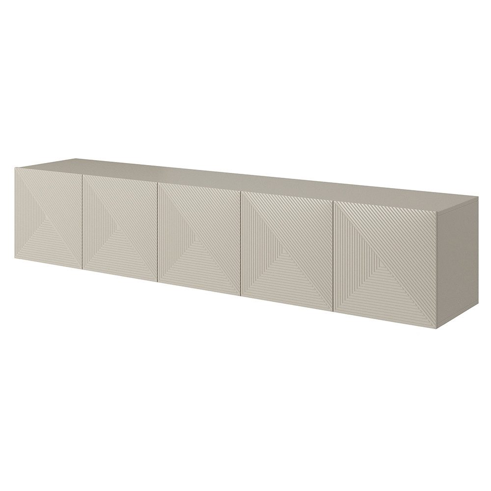 Lomadox Lowboard ADARE-141, 200 cm breit, kaschmir mit gerillter Front, wandhängend