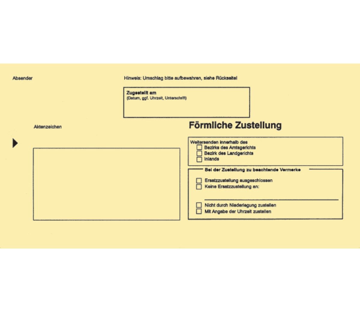 RNK Verlag Briefumschlag Postzustellung Innerer Umschlag DINlang nassklebend