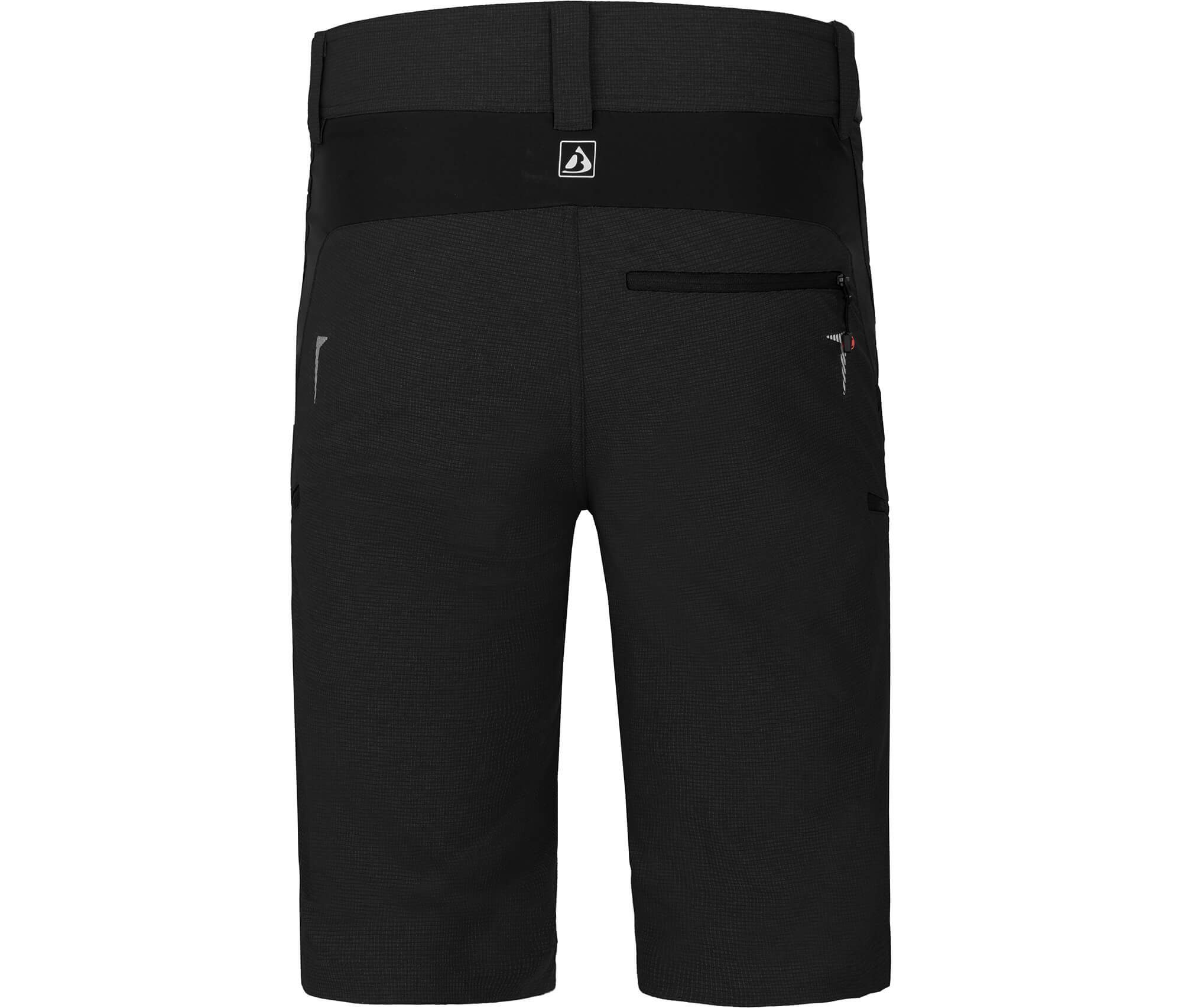 Fahrradhose PORVOO Bermuda (mit gepolsterter Innenhose) Herren Radshorts, robust, elastisch, Normalgrößen, schwarz