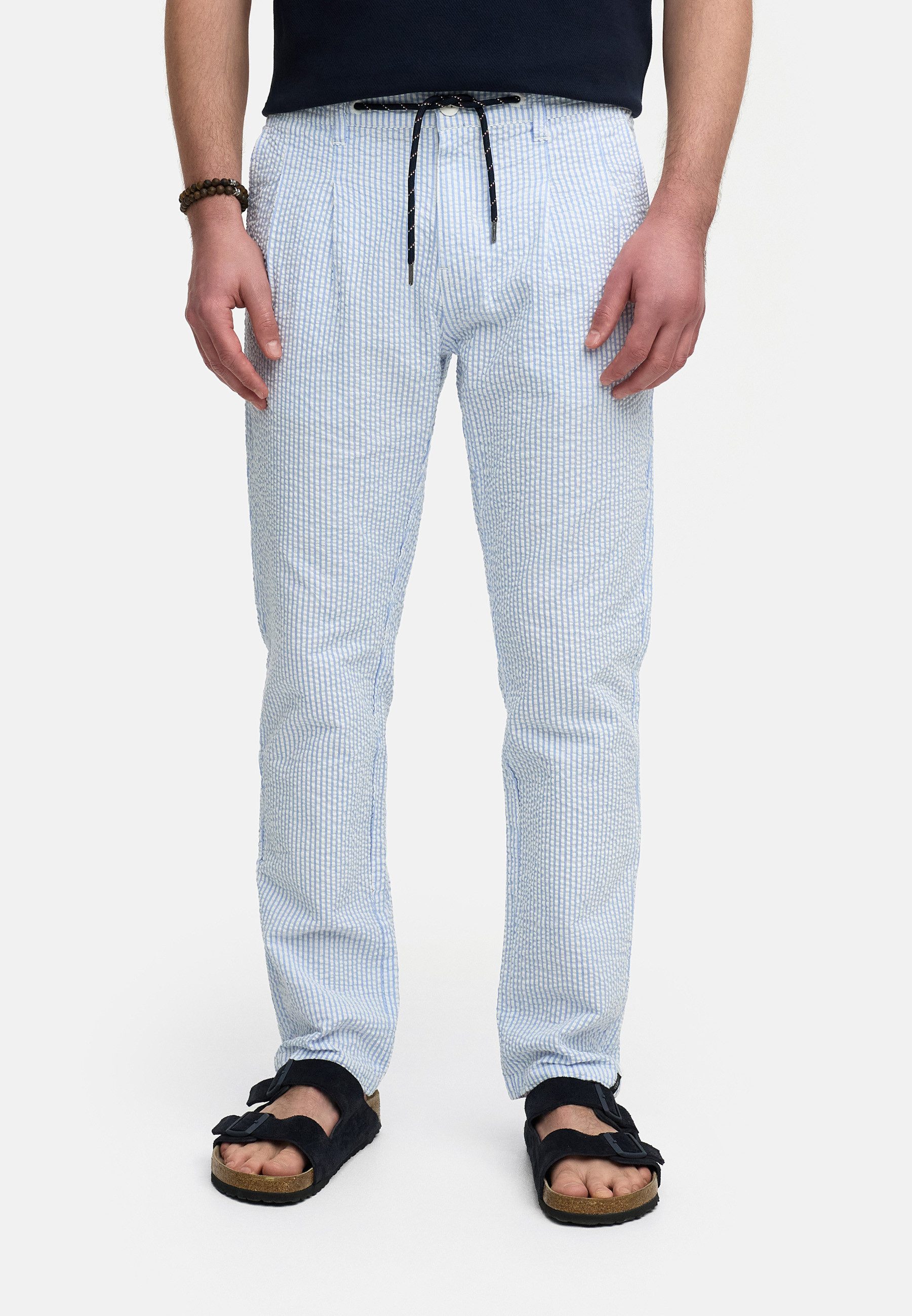 Indicode Stoffhose INWebb aus Seersucker-Gewebe für günstig online kaufen