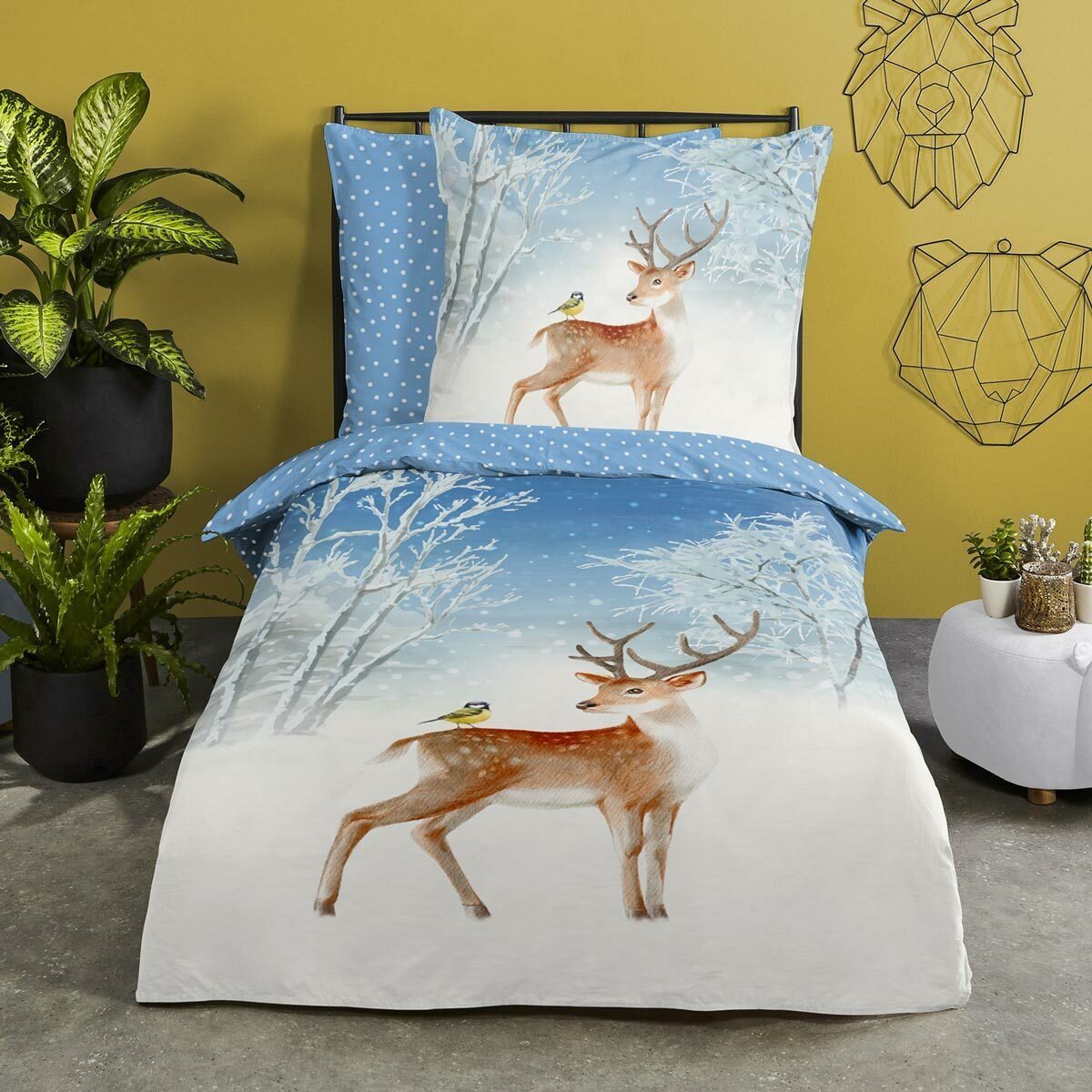 TRAUMSCHLAF Bettwäsche Reh und Spatz, Flanell, günstig online kaufen