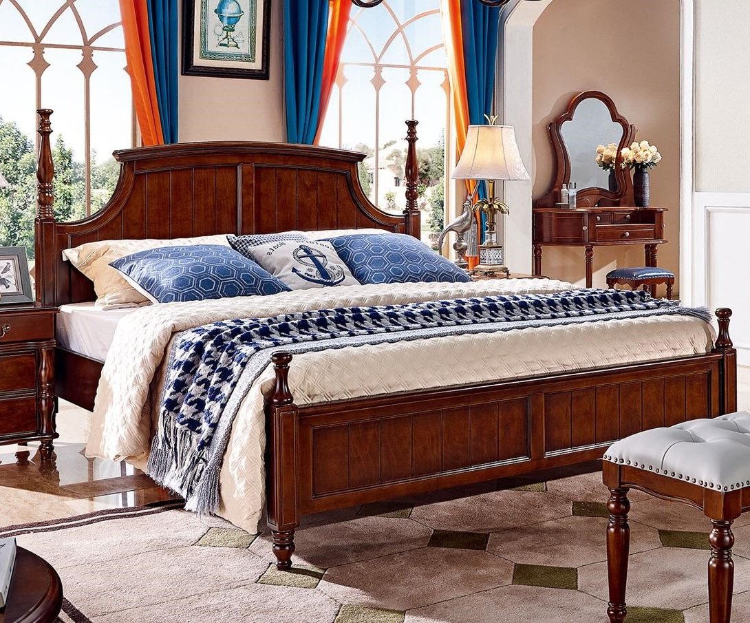 Xlmoebel Bett Massivholz Doppelbett im klassischen Design für das Schlafzimmer (1-tlg., Bett), Hergestellt in Europa