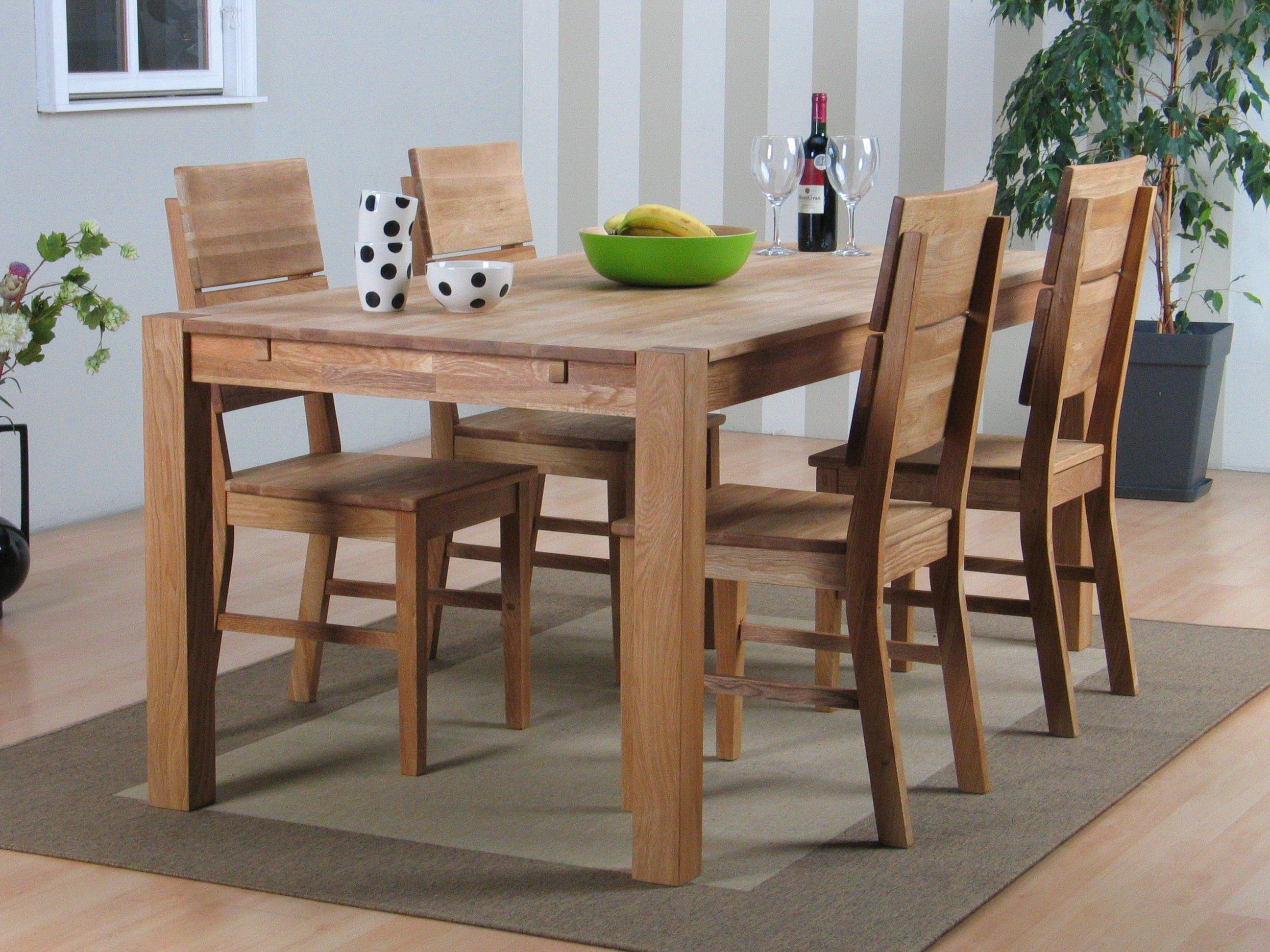 ebuy24 Essgruppe Mark Essgruppe 90x140 Eiche mit 4 Mark Stühlen.
