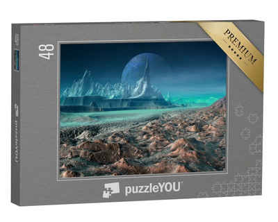 puzzleYOU Puzzle Digitale Kunst: Fantasy Alien Planet, 48 Puzzleteile, puzzleYOU-Kollektionen Fantasy