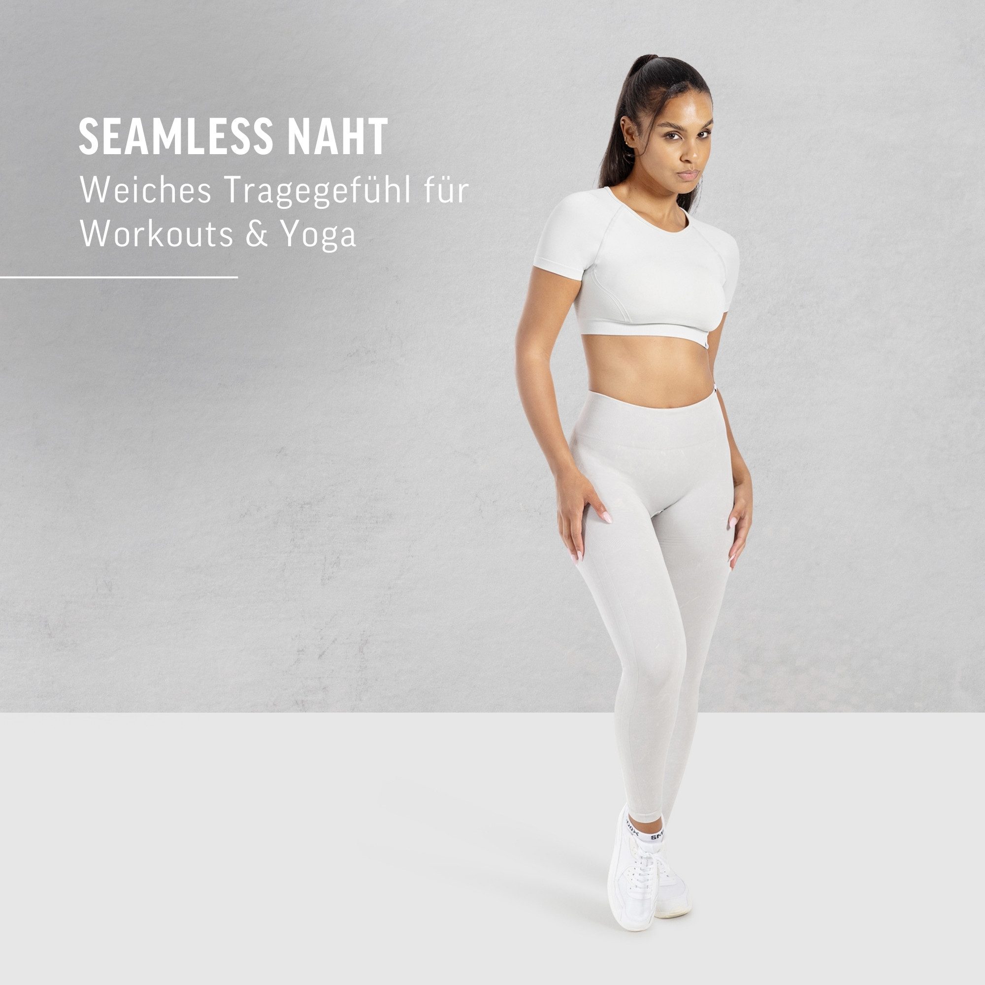 Smilodox Leggings Yune, Scrunch & Batik Optik mit Seamless Naht und Kontur, Fitness Hose elastisch, Blickdicht, komfortabel & stylisch, Gym Yoga Pilates