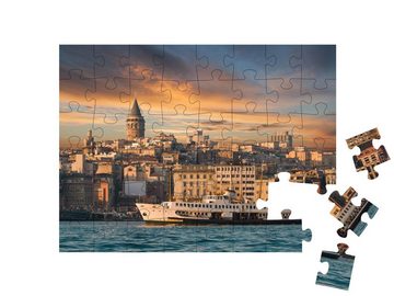 puzzleYOU Puzzle Blick von Istanbul mit dem Galata-Turm, Türkei, 48 Puzzleteile, puzzleYOU-Kollektionen