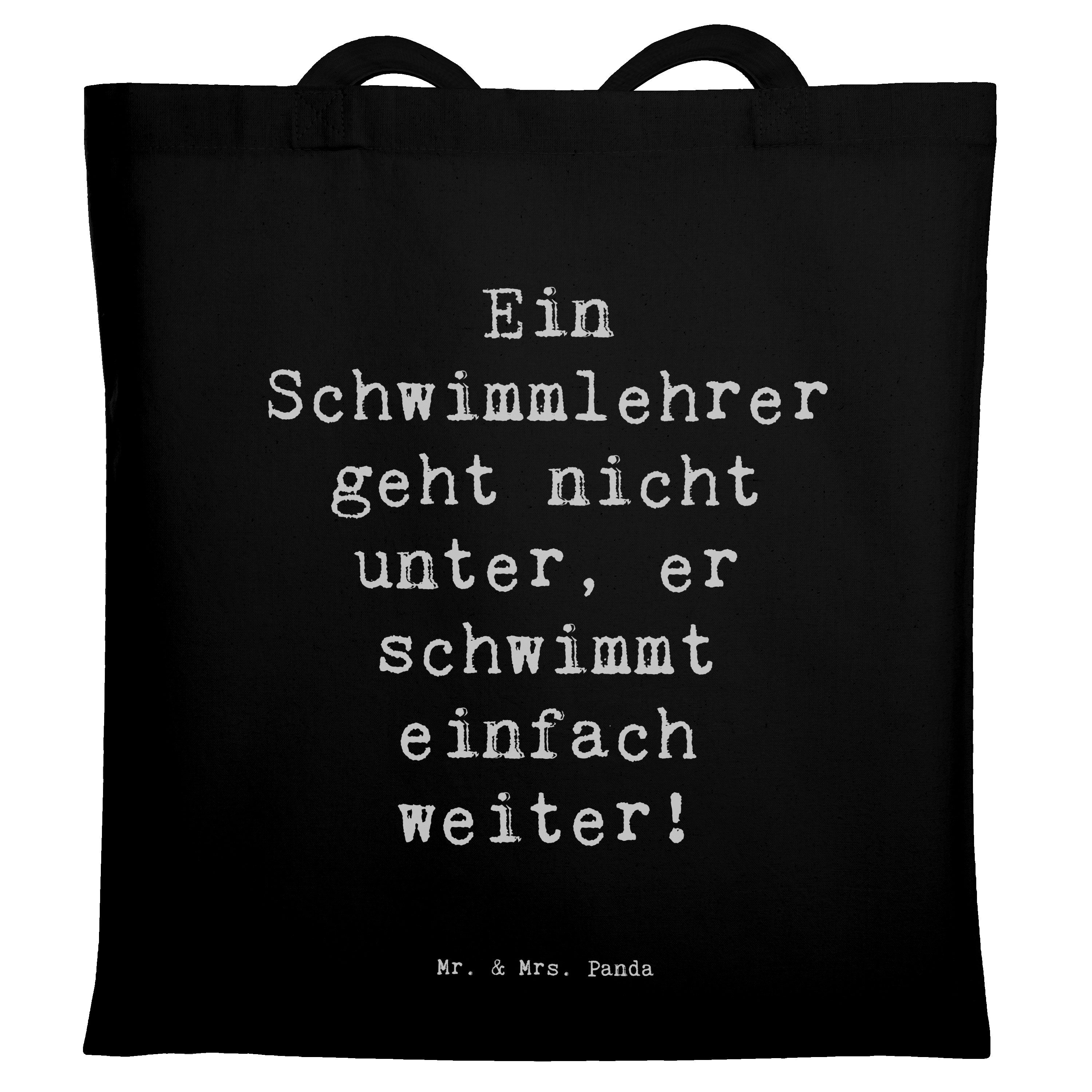 Tragetasche Spruch Schwimmlehrer Motivation - Schwarz - Geschenk, Herausforderung