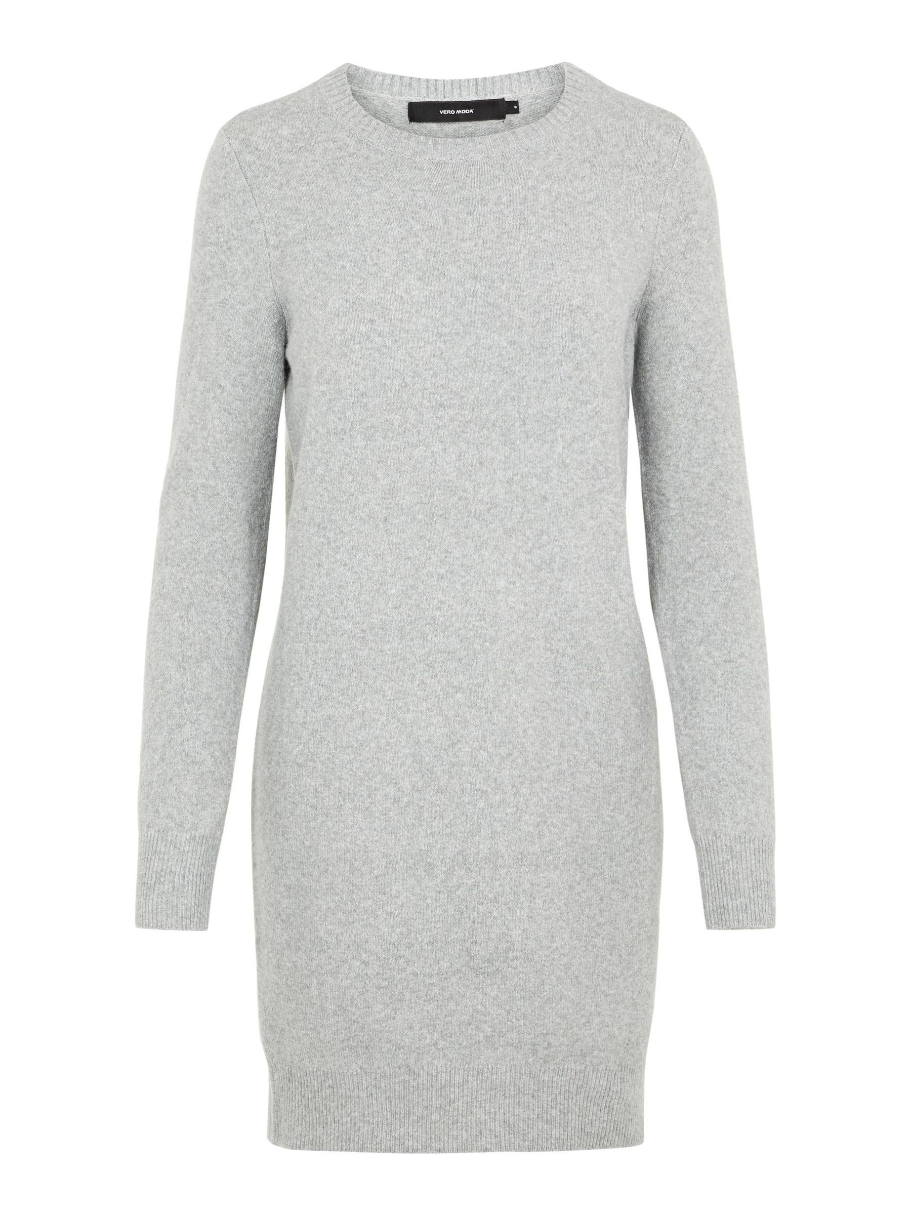 Vero Moda Strickkleid Strick Meliert Basic Langarm VMDOFFY (lang) VMDOFFY LS O-NECK DRESS GA NOOS