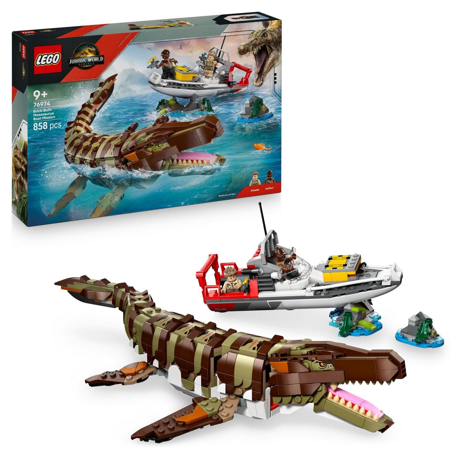 LEGO® LEGO Jurassic World 76974 Mosasaurier: Die Bootmission, Minifiguren Konstruktionsspielsteine