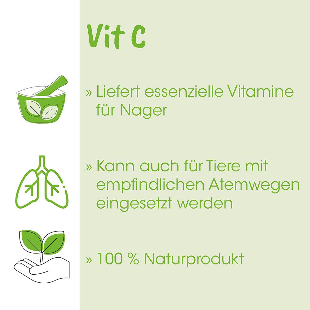 cdVet TinyHerbs Vit C, Ergänzungsfutter für: Zwergkaninchen, Ratten, Meerschweinchen, Ergiebig und einfach in der Anwendung