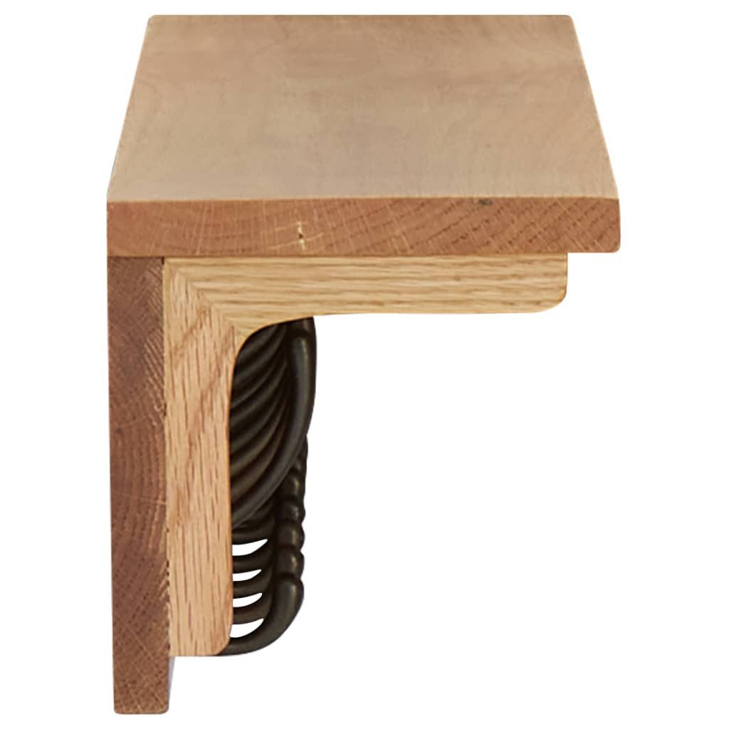 furnicato Garderobe Wandgarderobe aus Echtholz 90 x 16 x 16 cm in natürlicher Farbe mit 9 (1 St), Stabile Kleiderleiste mit Montagezubehör für Flur oder Schlafzimmer
