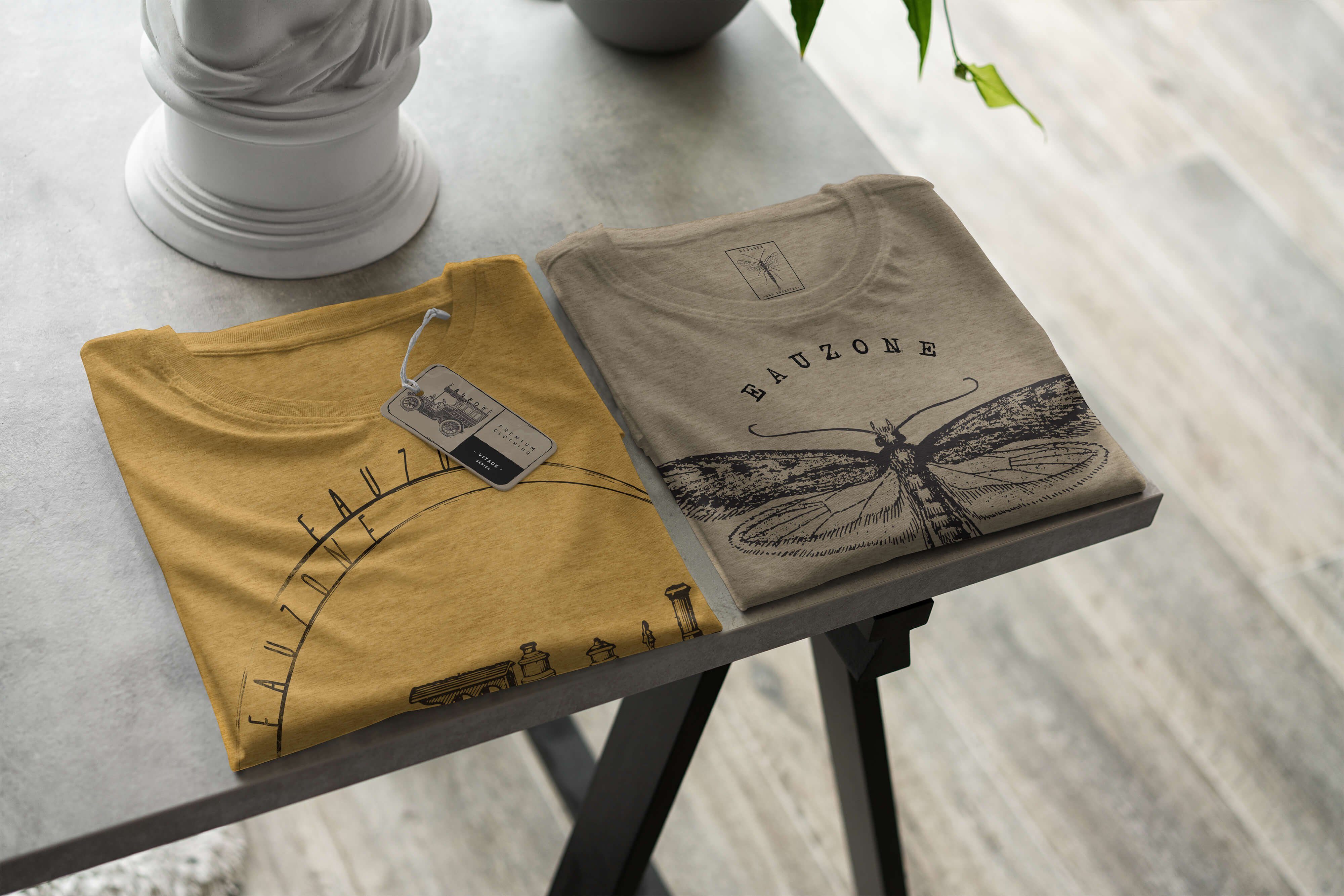 Herren Gold T-Shirt Antique Lokomotive Sinus Vintage Art T-Shirt