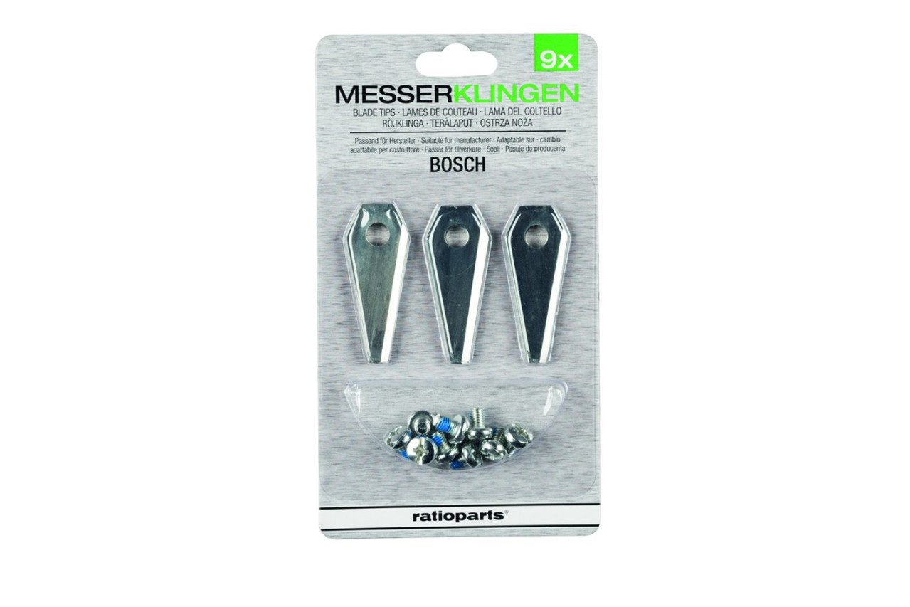 Ratioparts Rasenmähermesser Ratioparts Ersatzmesser und Schraube für Bosch