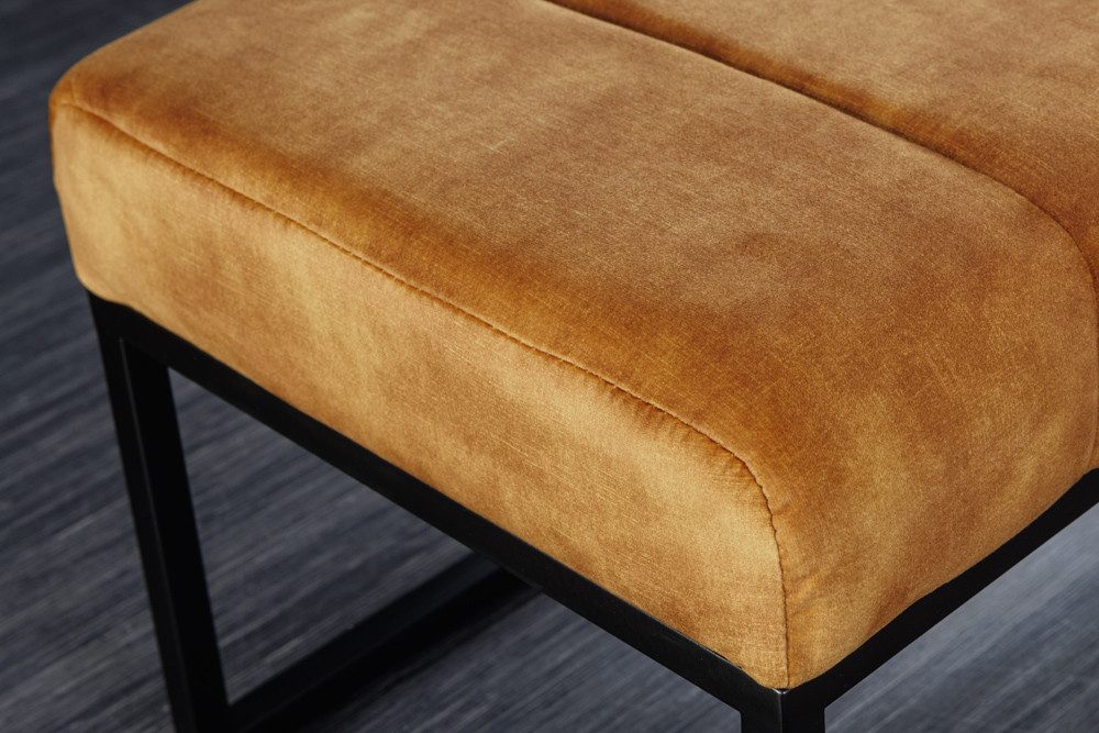 riess-ambiente Sitzbank PETIT BEAUTÉ 110cm senfgelb / schwarz (Einzelartikel, 1-St), Flur · Samt · Metall · Schlafzimmer · Design – Bild 5 von 5