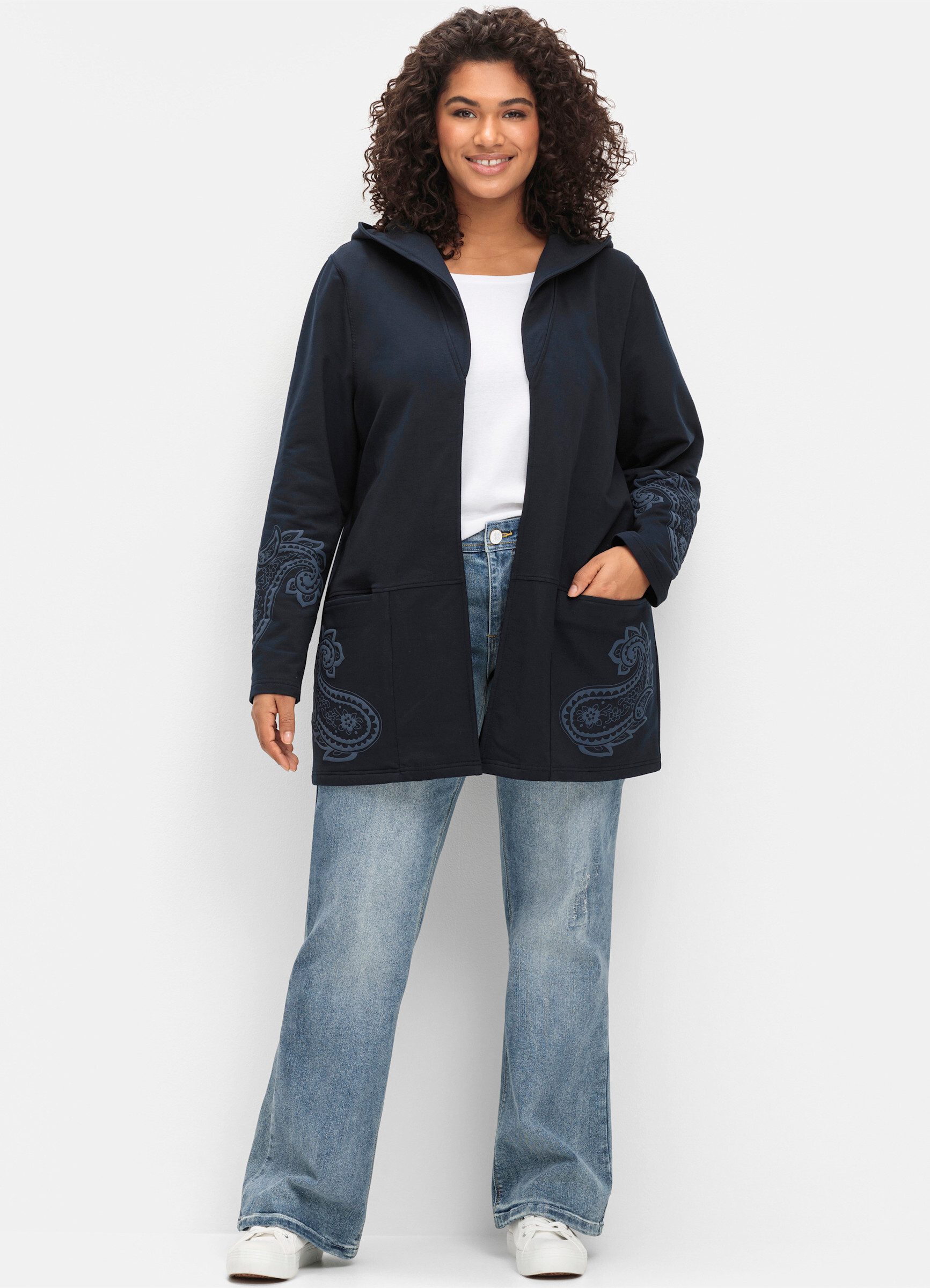 sheego by Joe Browns Shirtjacke Sweatjacke günstig online kaufen