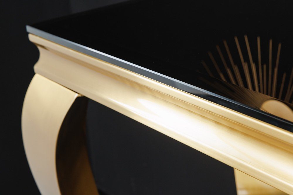 riess-ambiente Konsolentisch MODERN BAROCK 145cm 1-St), eckig (Einzelartikel, gold Opalglas / · Flur Edelstahl · · schwarz