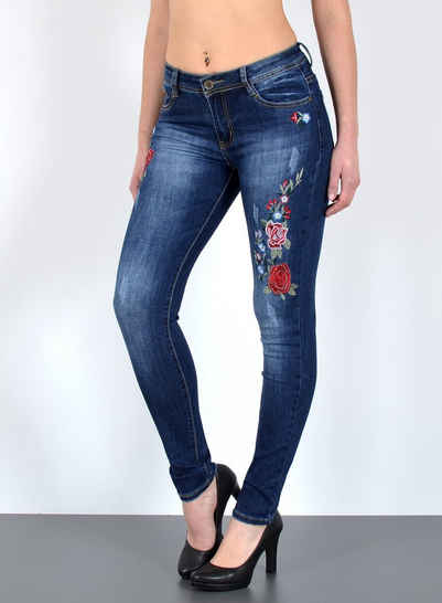 ESRA Skinny-fit-Jeans S100 Skinny Джинси Damen High Waist Damen Hose Stretch bis Große Größe