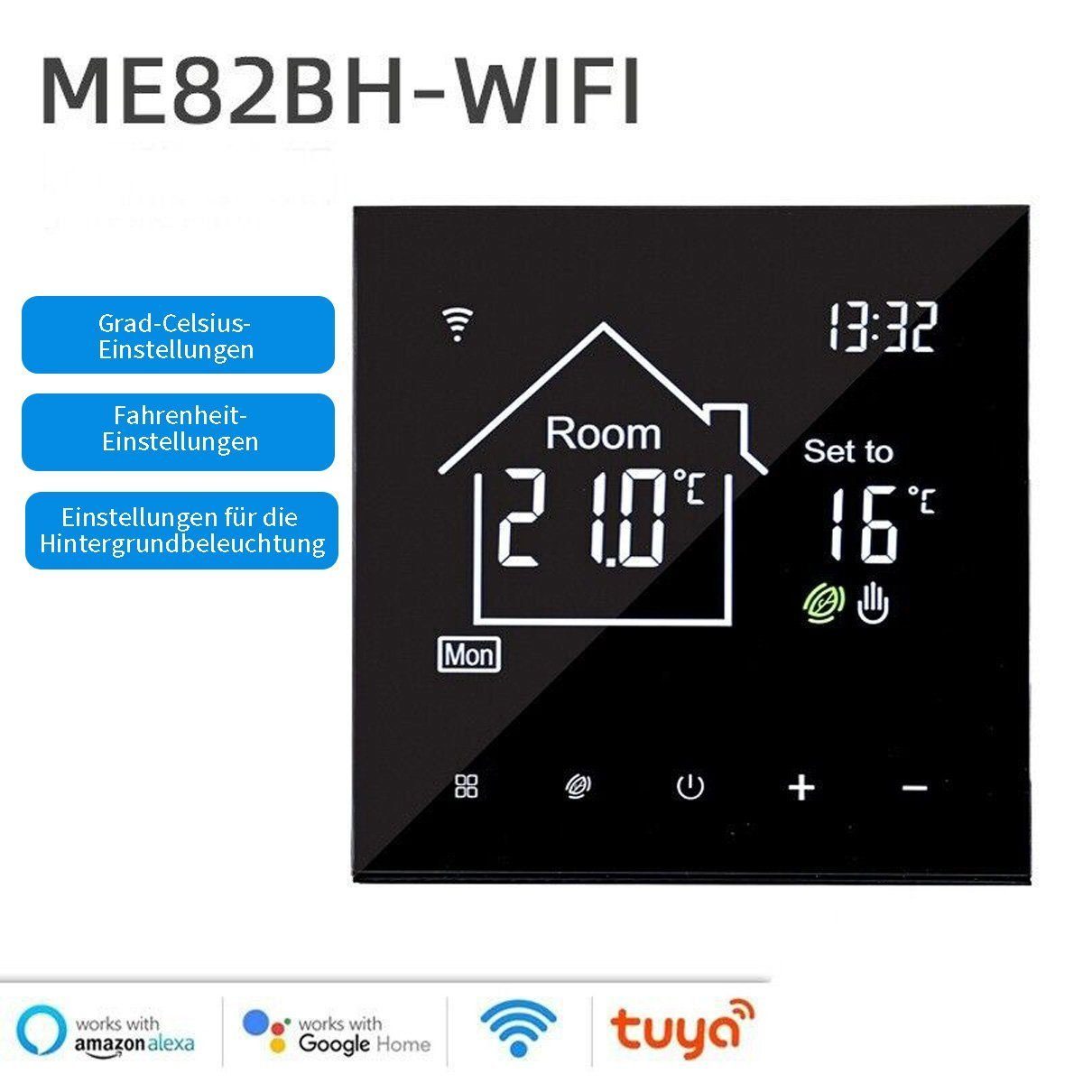 yozhiqu Raumthermostat LCD Digital Home Smart Programmierbare, Wifi Wireless beheizte Thermostat-App
