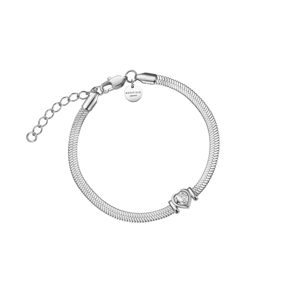 ROSEFIELD Armband ROSEFIELD Armband Snake Heart Bracelet White Crystal Silver Silver JBS