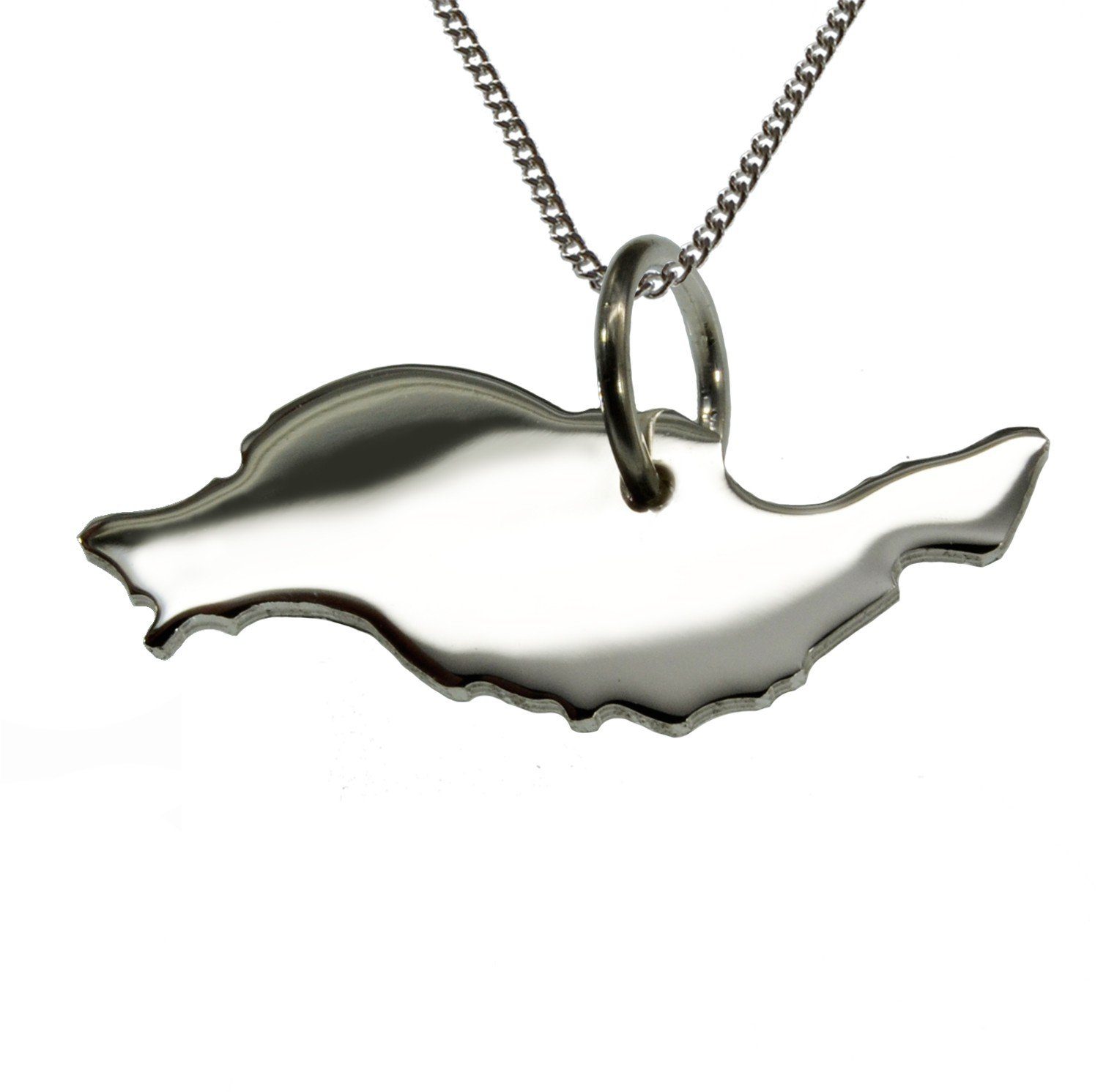Kette mit Anhänger 50cm Halskette + Lanzarote Anhänger in massiv 925 Silber