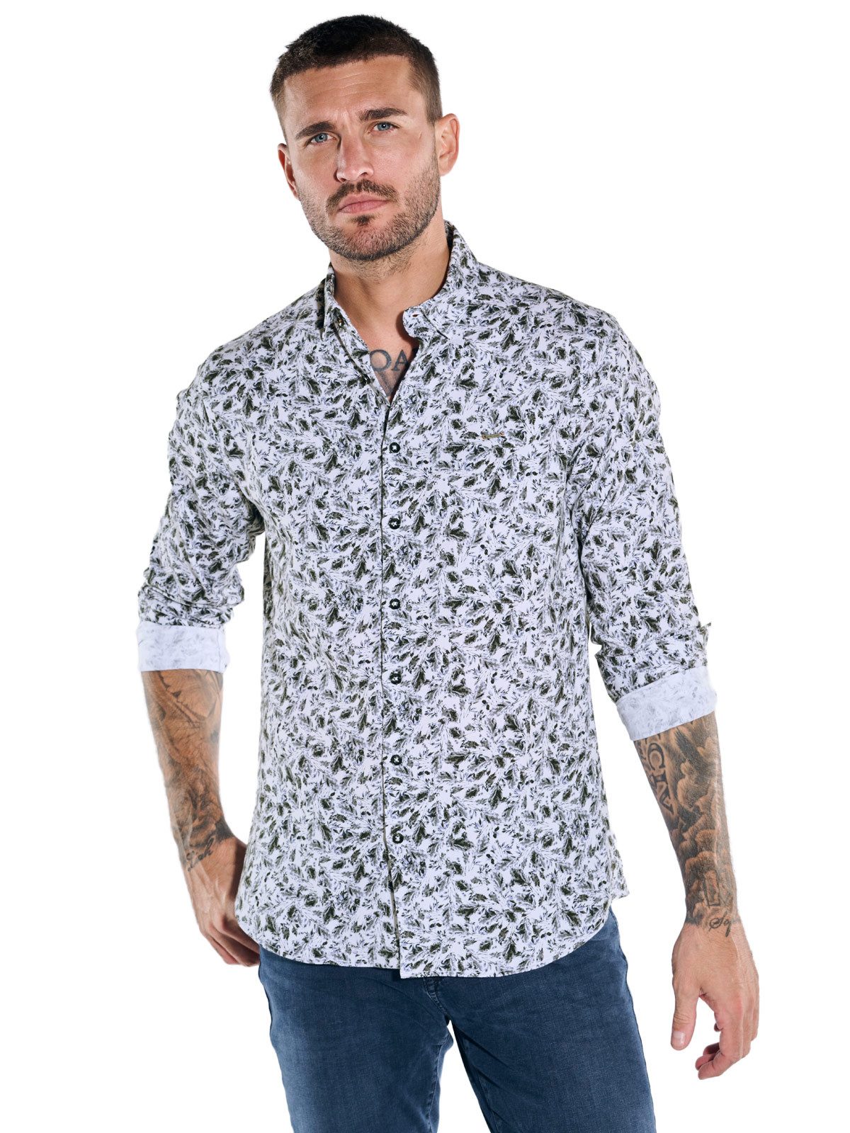 emilio adani Langarmhemd emilio adani Herren Langarm-Hemd gemustert, Anthra günstig online kaufen