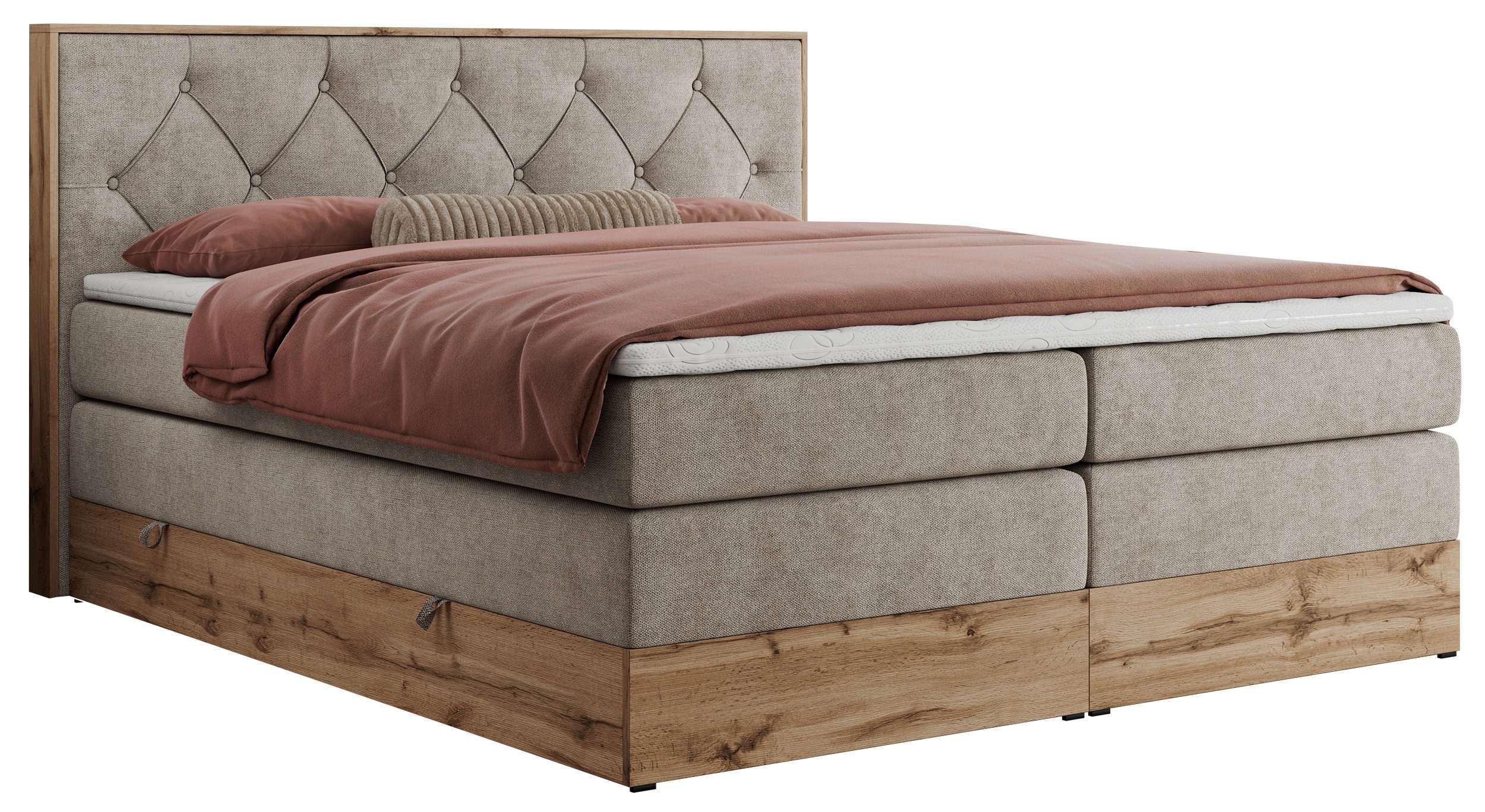 MKS MÖBEL Boxspringbett VENETO KING (Doppelbett, Multipocket-Matratzen, Top günstig online kaufen