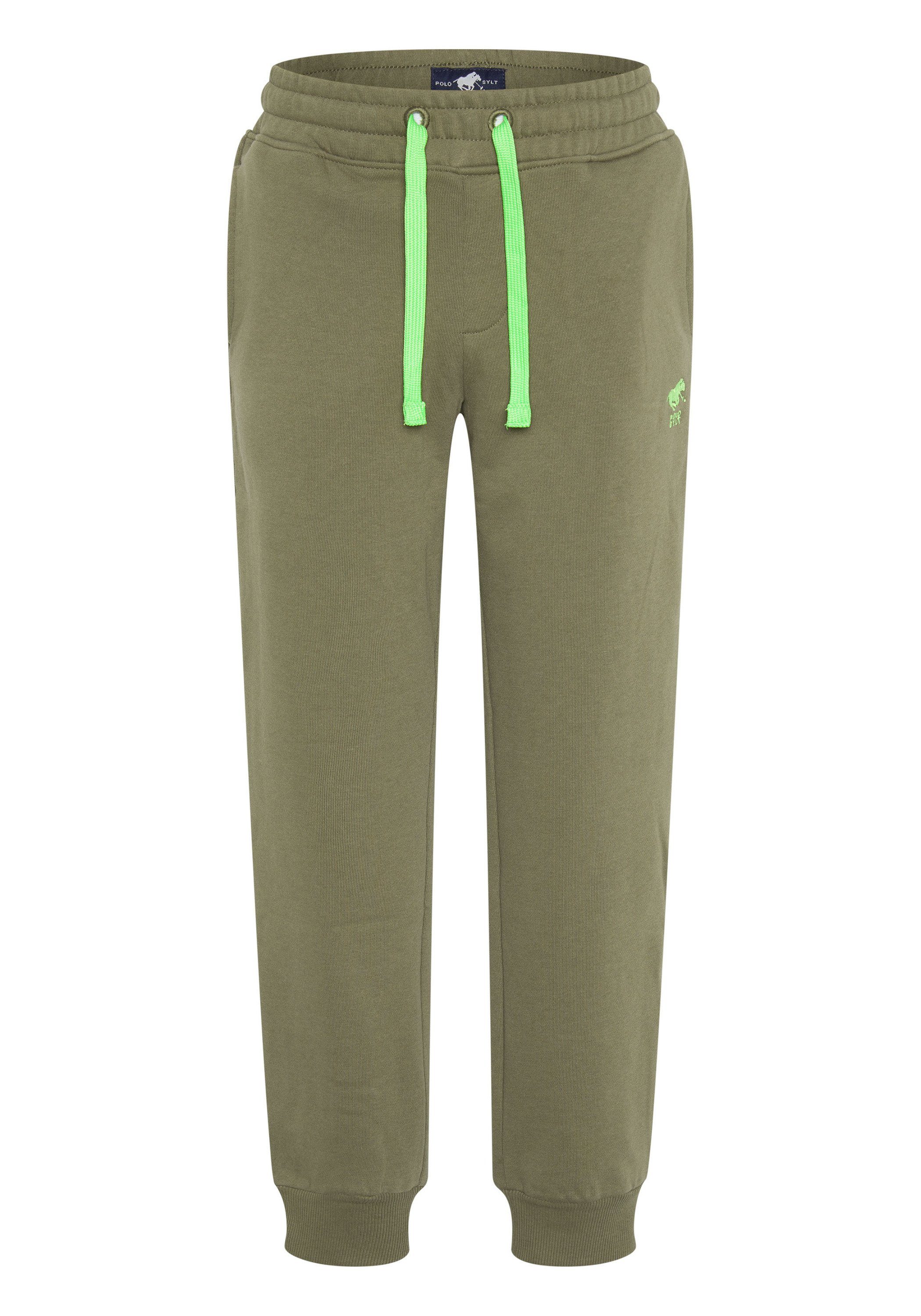 Sylt im Polo Olive 18-0521 Two-Tone-Look Burnt Jogginghose