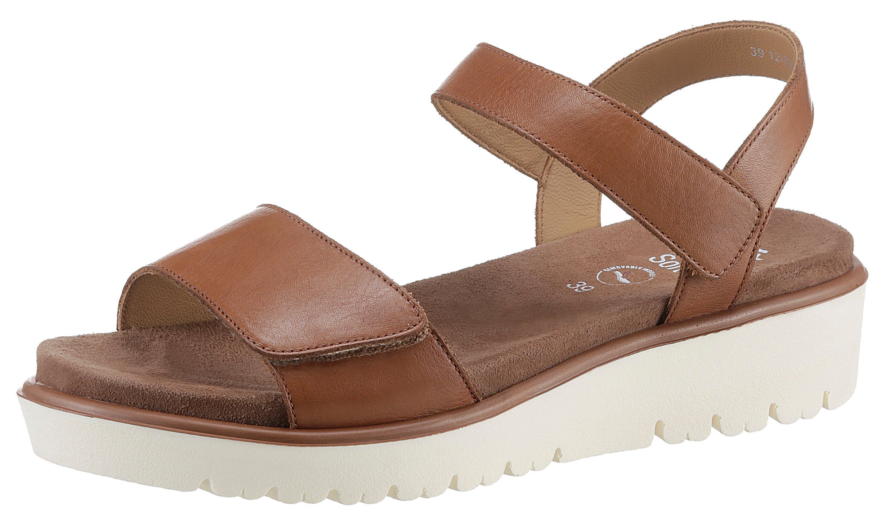 Ara BILBAO Sandalette mit zwei Klettverschlüssen, Weite G (weit) cognac