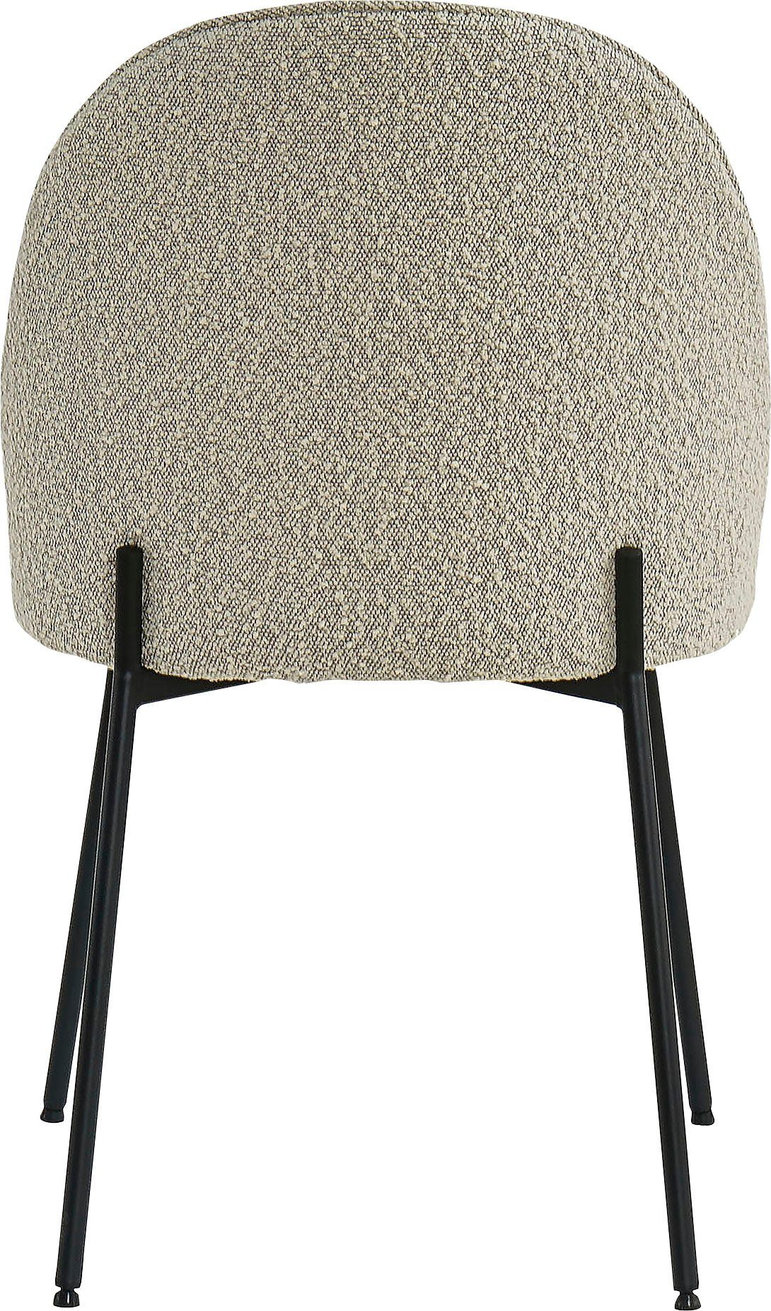 SIT Polsterstuhl Empoli 2er-Set mit Bouclé-Bezug und abgerundeter Rückenlehne (Set, 2 St), 4-Fuß-Gestell aus schwarz pulverbeschichtetem Metall – Bild 4 von 5
