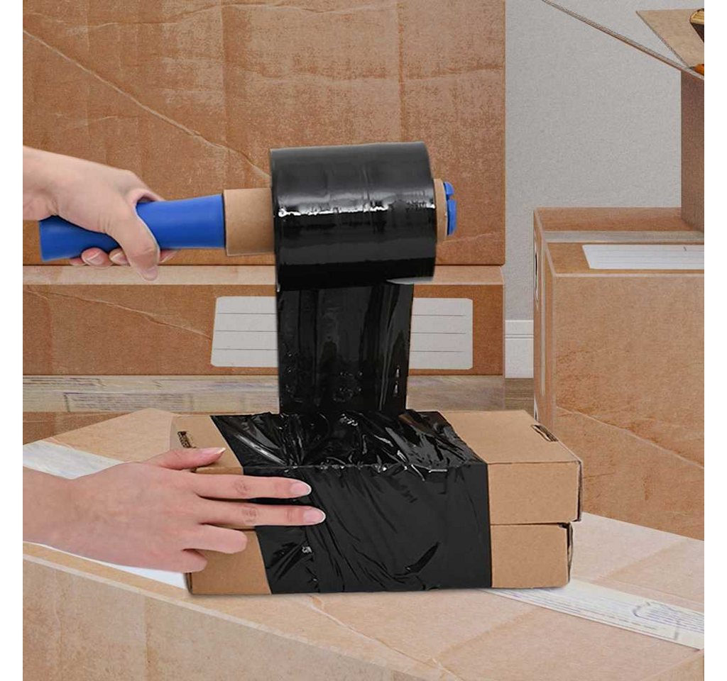 Thumbnail - vidaXL Bastelkartonpapier Stretchfolien 10 Stk. Schwarz 23 μm 10 cm x 300 m