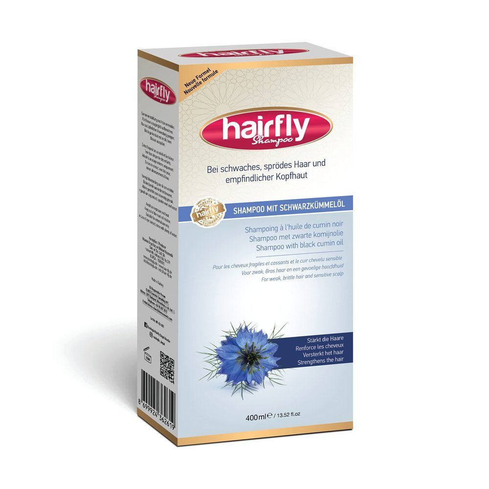 Hairfly Für Haar!, - 1-tlg., Gesundes Anti-Schuppen – Gedikum Entzündungshemmend Feuchtigkeitsspendend Schwarzkümmelöl-Shampoo Kopfhaut-Pflegeshampoo Vitales, -