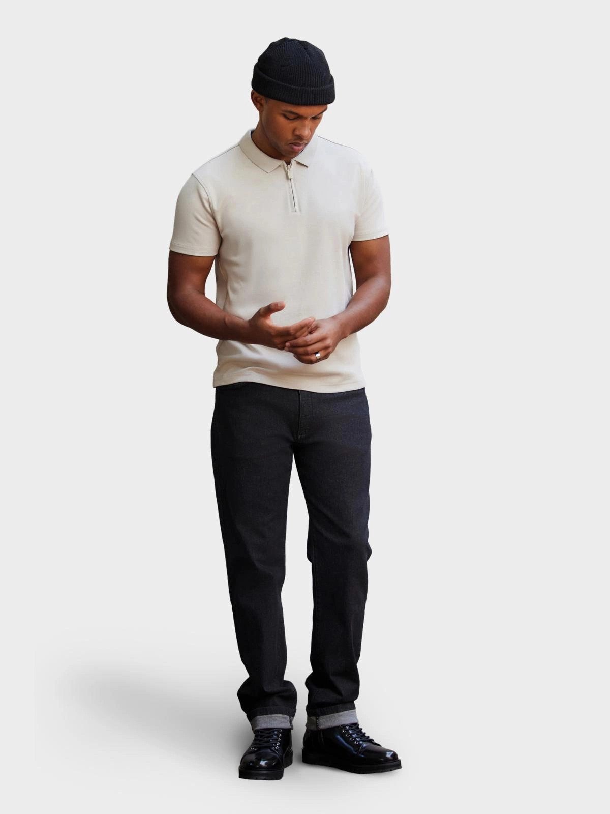 OMBRE Poloshirt Herren-Poloshirt mit Reißverschlusskragen günstig online kaufen