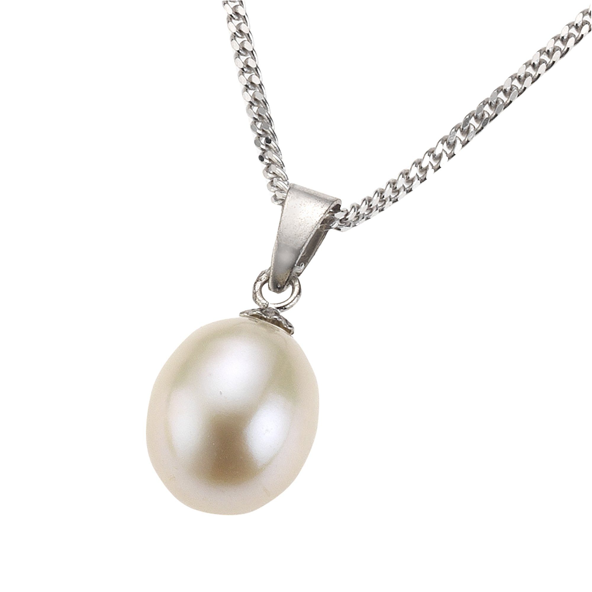 Zeeme Kette mit Anhänger 925 Sterling Silber Perle weiß – Bild 2 von 4