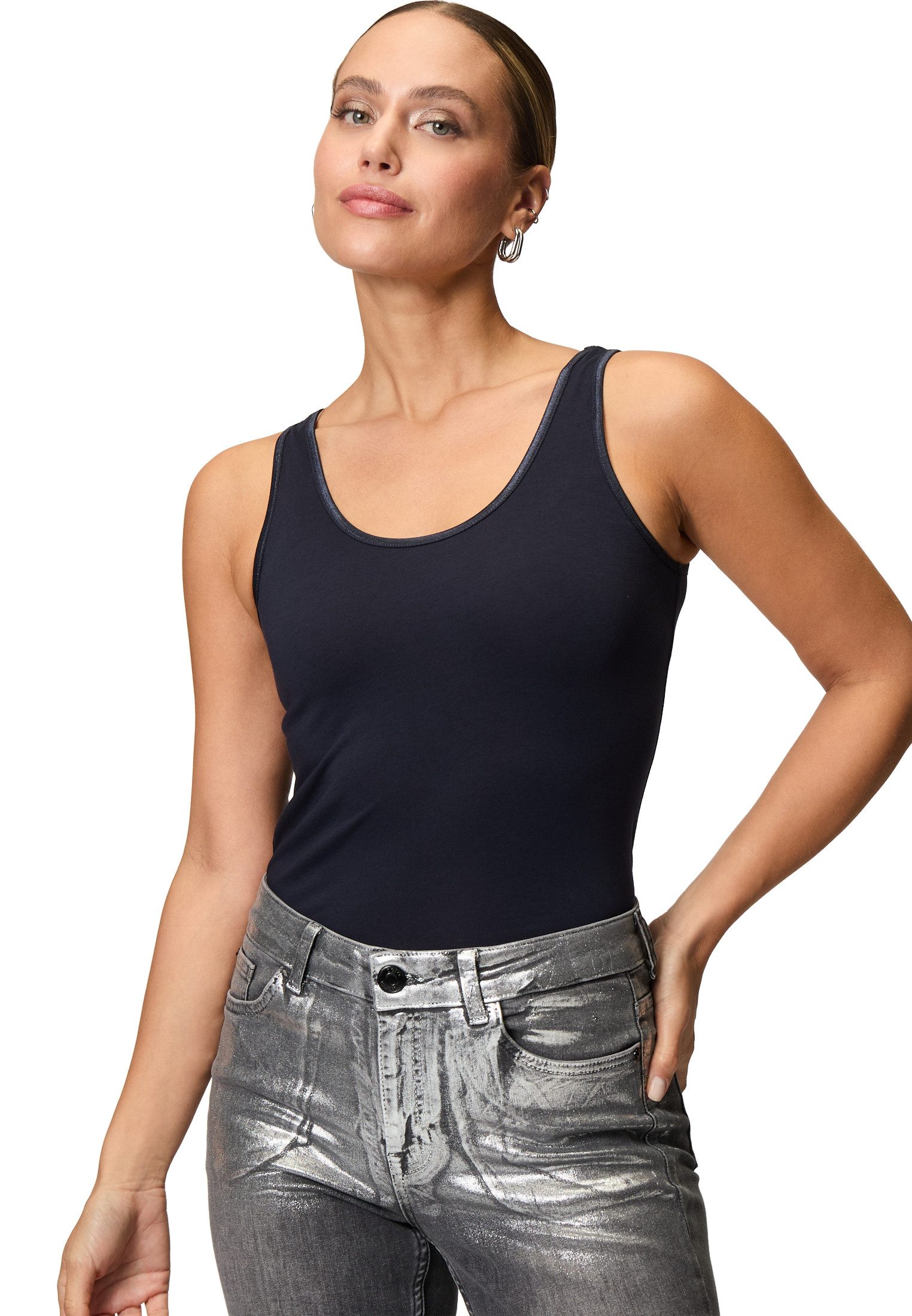Zero Tanktop zero Baumwoll-Top mit Rundhalsausschnitt günstig online kaufen