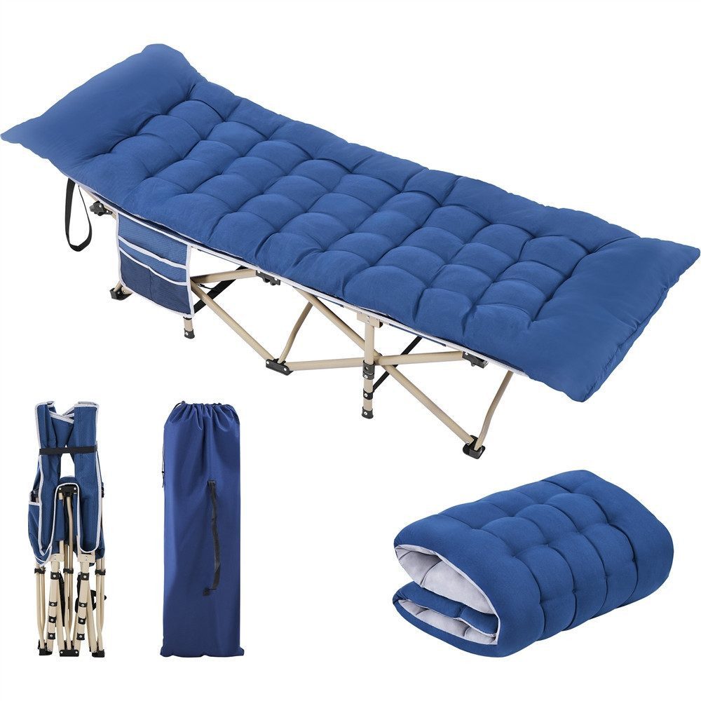 Yaheetech Feldbett Campingbett mit Tragetasche & Seitentasche & Matratze Klappbett bis 150 kg belastbar, 191 × 67 × 56 cm