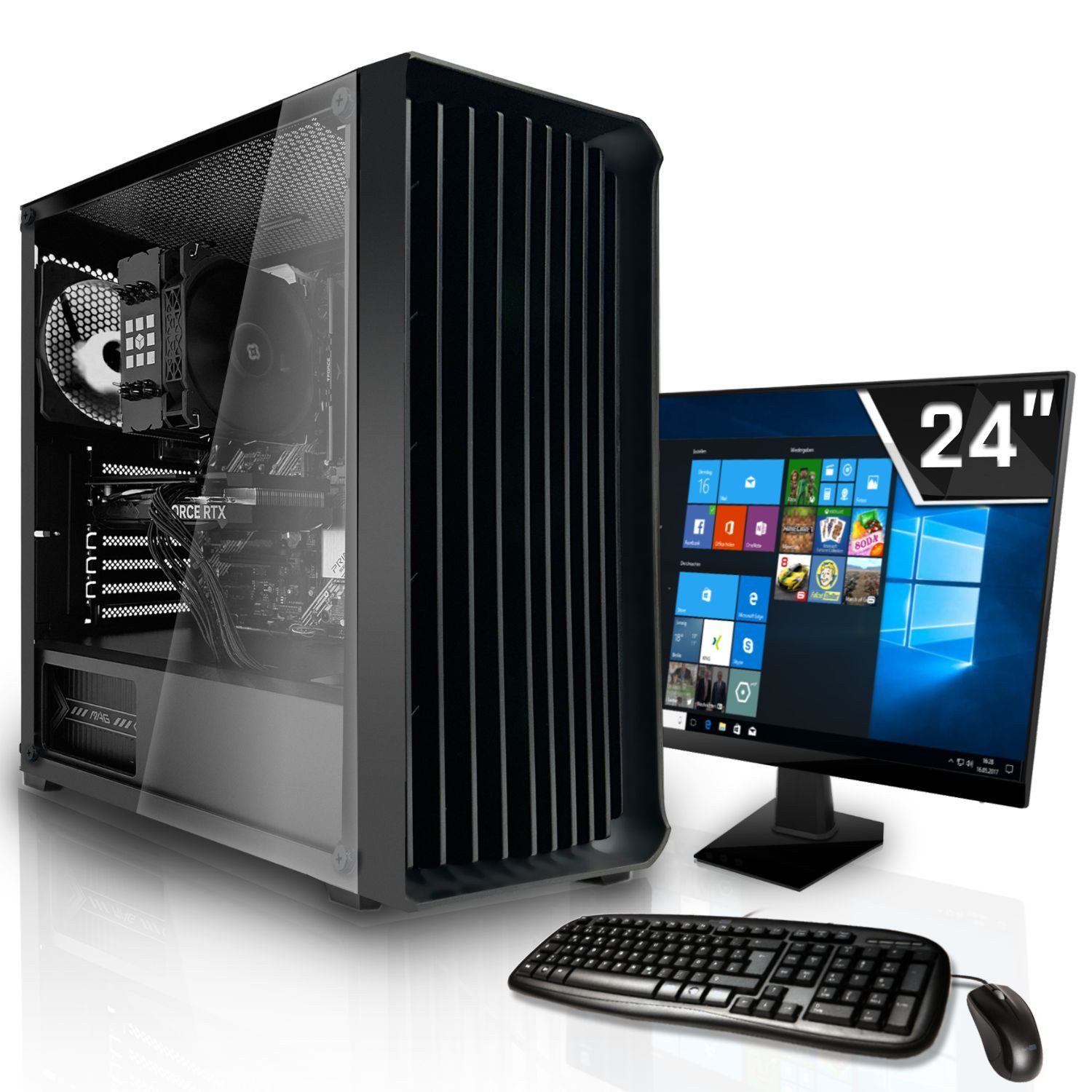 SYSTEMTREFF Business-PC-Komplettsystem (24"", AMD Ryzen 5