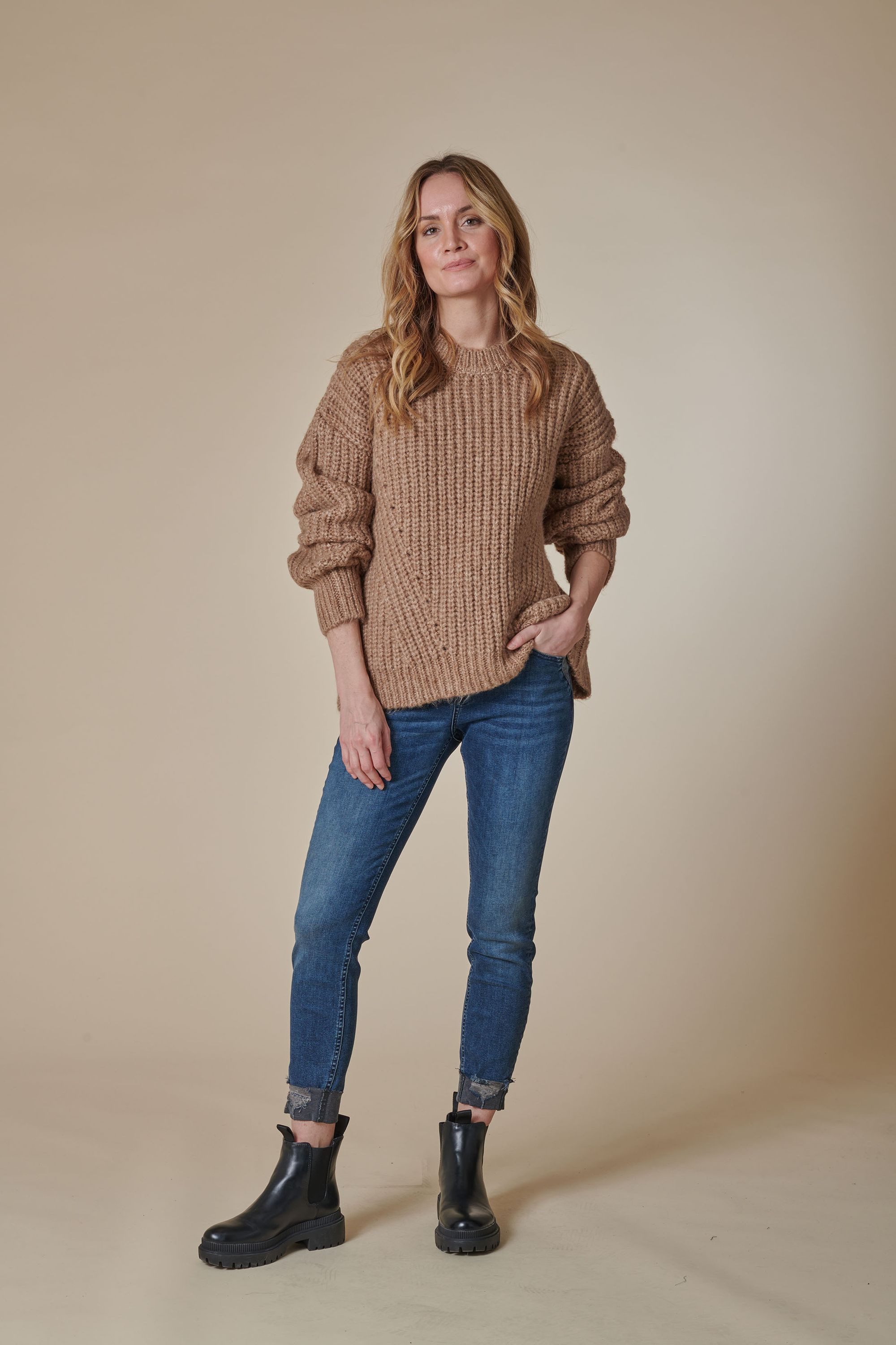 Zhrill Strickpullover Strickpullover ZHBARLA Braun Care günstig online kaufen