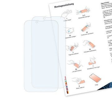 Bruni Schutzfolie Glasklare Displayschutzfolie für iPhone 14 Plus, (2 Folien), praktisch unsichtbar