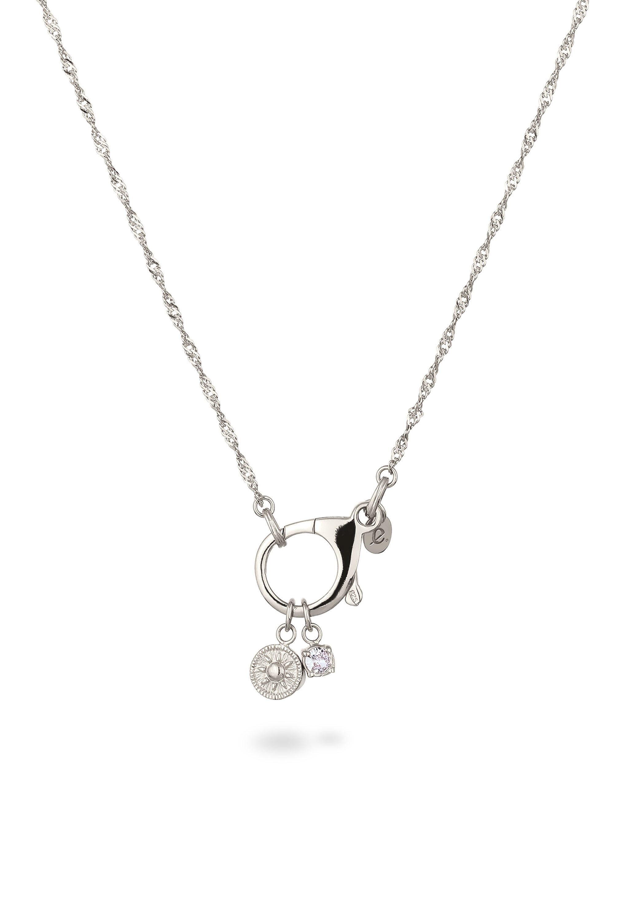 Kette mit Anhänger Sonne Zirkonia Weiß 925 Sterling Silber