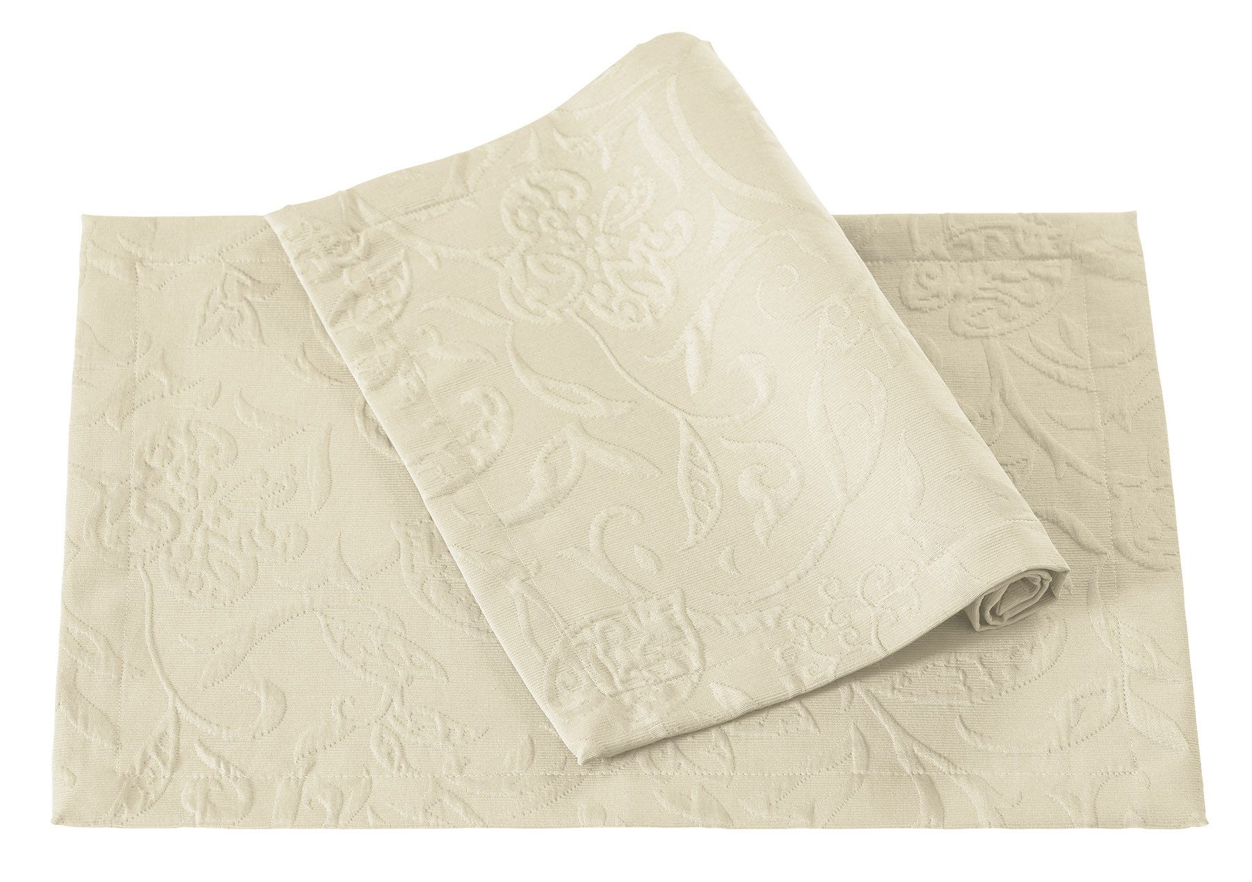 PICHLER Platzset Tischset 6er Set Cordoba Rechteck 035/050 perle, (Spar-Set, 6-St., 6 Platzdecken), Platzset Tischset Esszimmer Küche