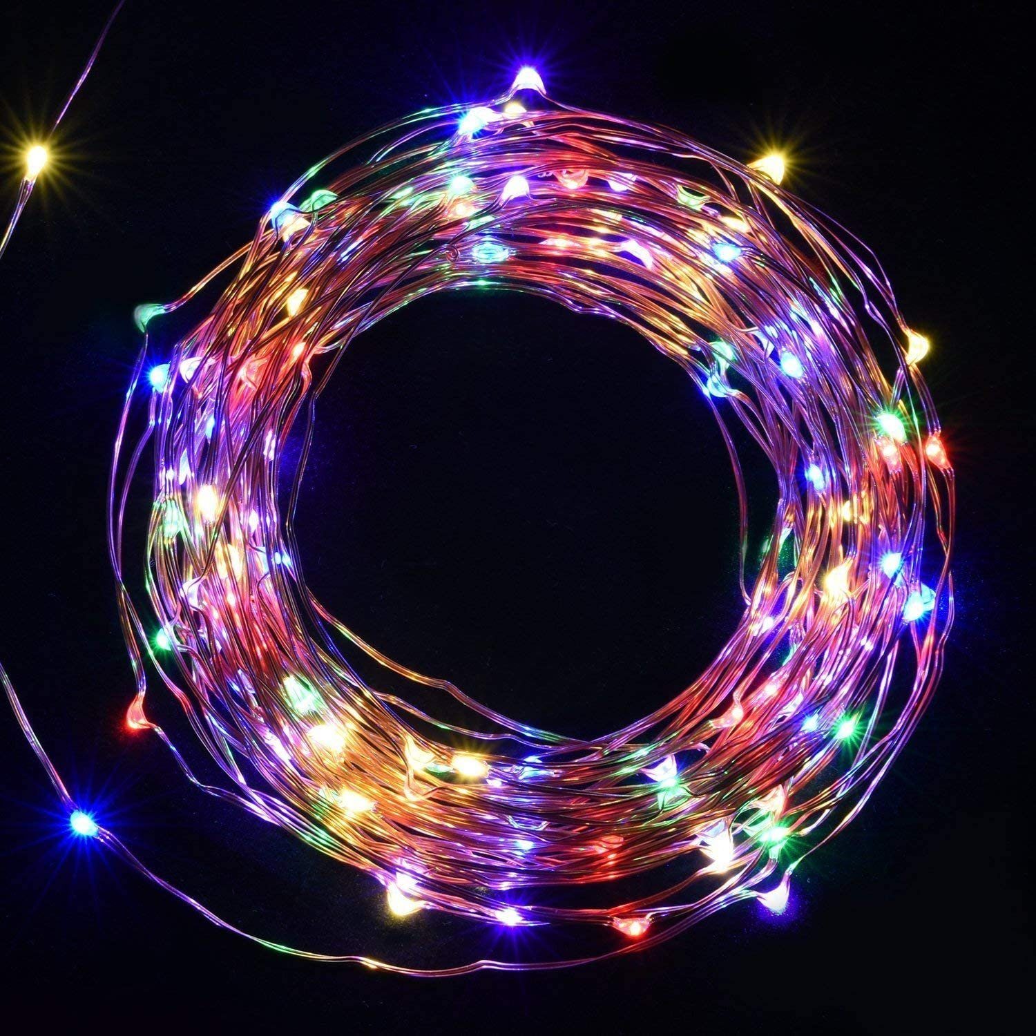 Salcar LED-Lichterkette 10m LED Lichterkette Outdoor Indoor USB Kupferdraht Weihnachtsdeko, Warmweiß