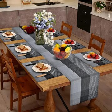 Platzset, 6 Stück silbergraue Tischsets mit Farbverlauf, Tischdekoration, RefinedFlare