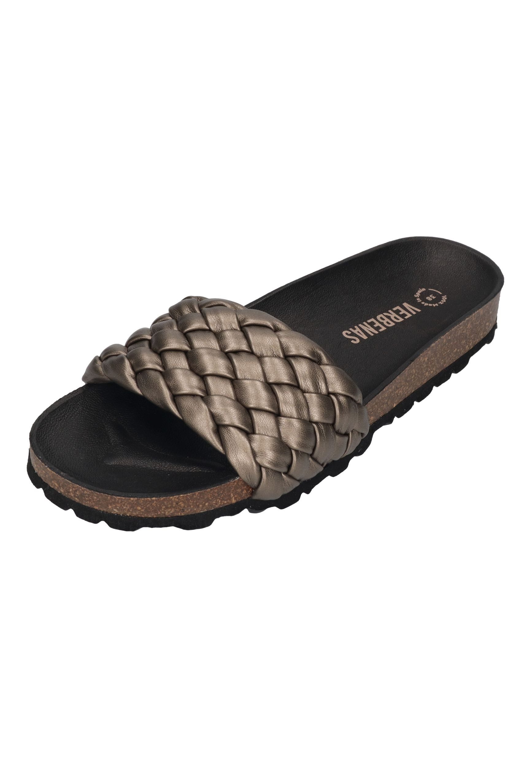 VERBENAS RICA trenza soft metal Pantolette Plomo