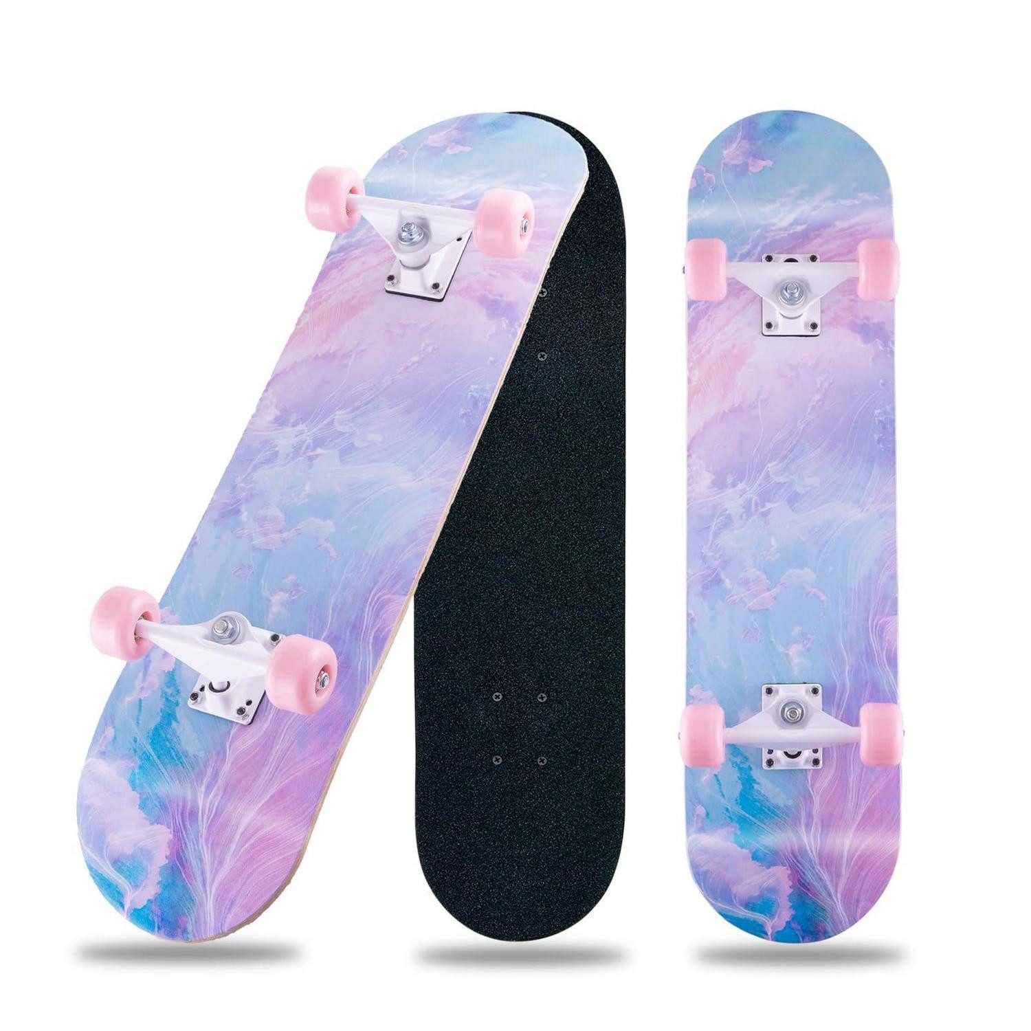 LuxusKollektion Skateboard Skateboard Cruiser 31 Zoll Pink (1-St)