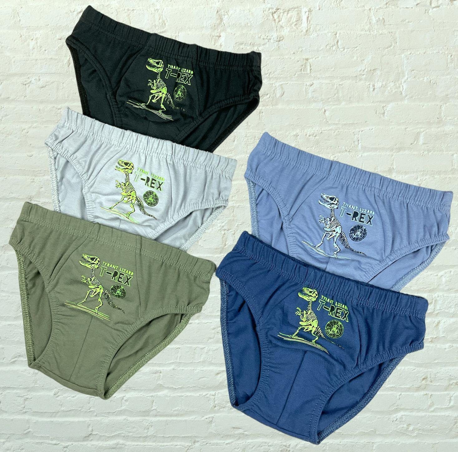 LOREZA Slip 10er Set Jungen Slips - T-Rex - Bunt (Set, 10-St)