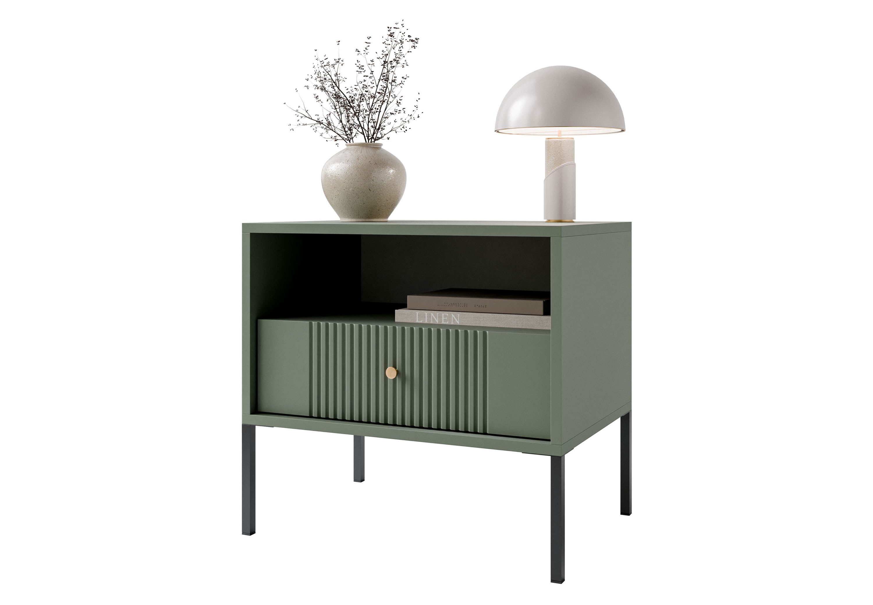 Lookway Nachttisch VIVALDI mit geriffelter Front (1x Nachttisch), Breite: 54 cm