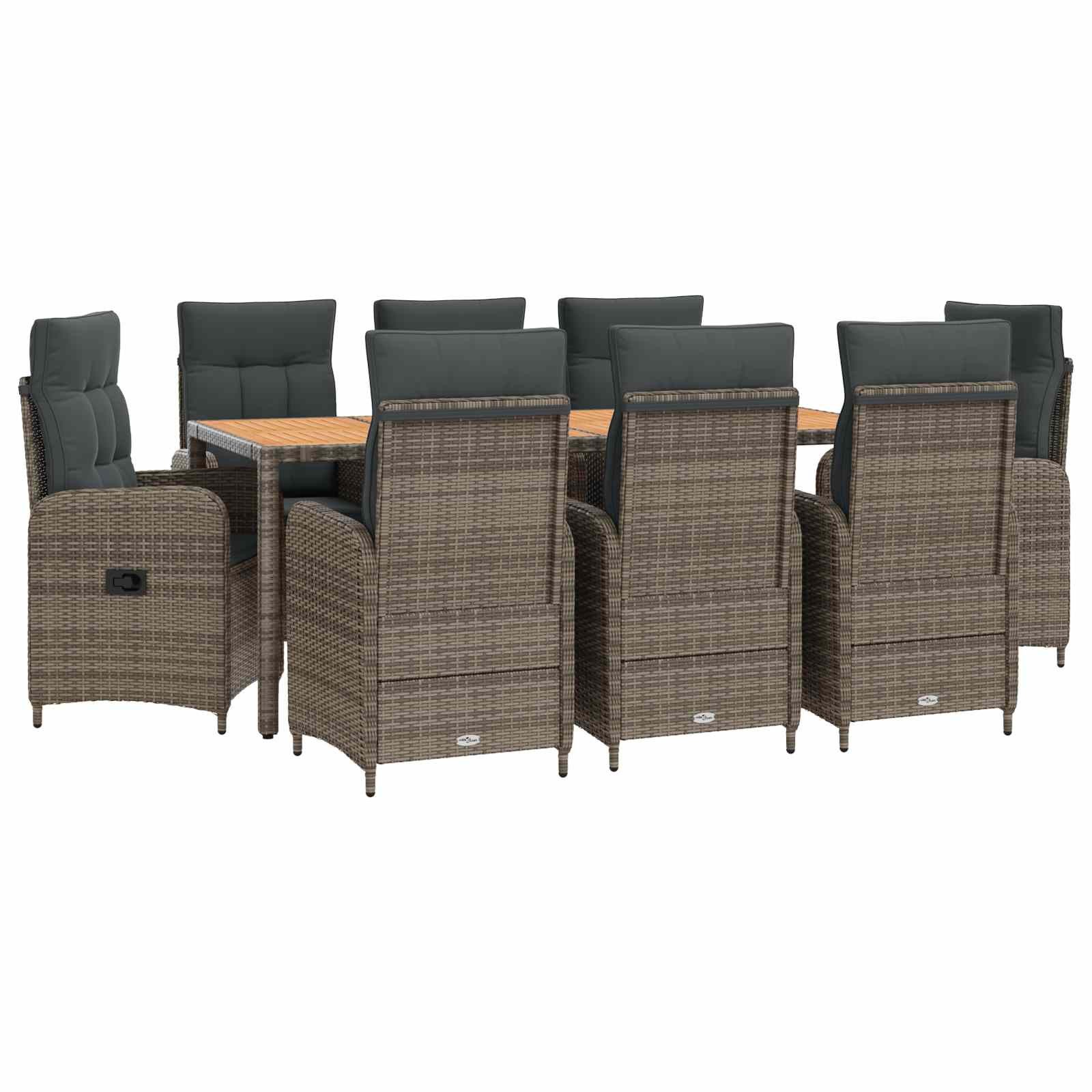 Gartenlounge-Set Outdoortisch-Set 9 stk. Hellgrau und Dunkelgrau