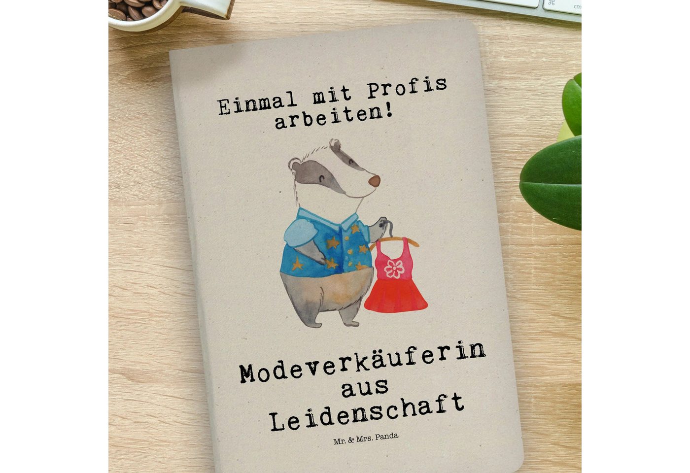 Thumbnail - Mr. & Mrs. Panda Notizbuch Modeverkäuferin Leidenschaft - Transparent - Geschenk, DIN A4 Schüler Mr. & Mrs. Panda, Premi...